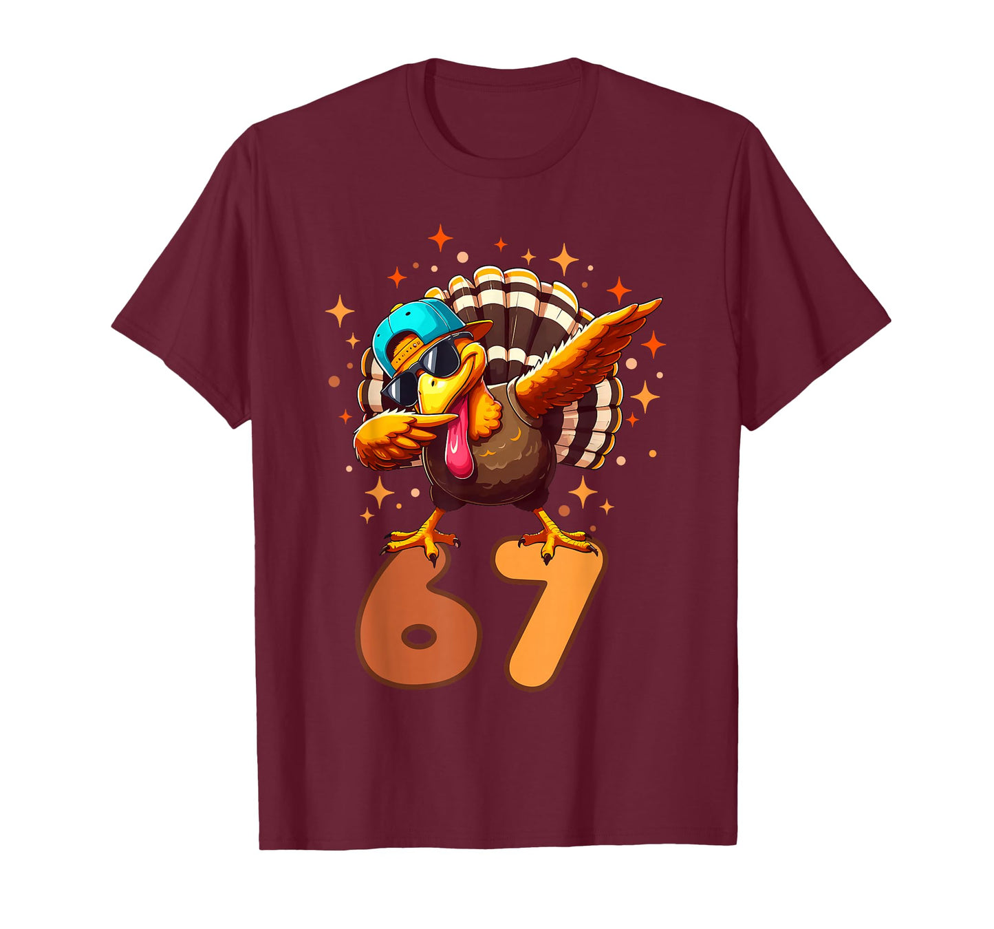 Funny Turkey Dab 67 Six Seven Thanksgiving Meme Brainrot T-Shirt