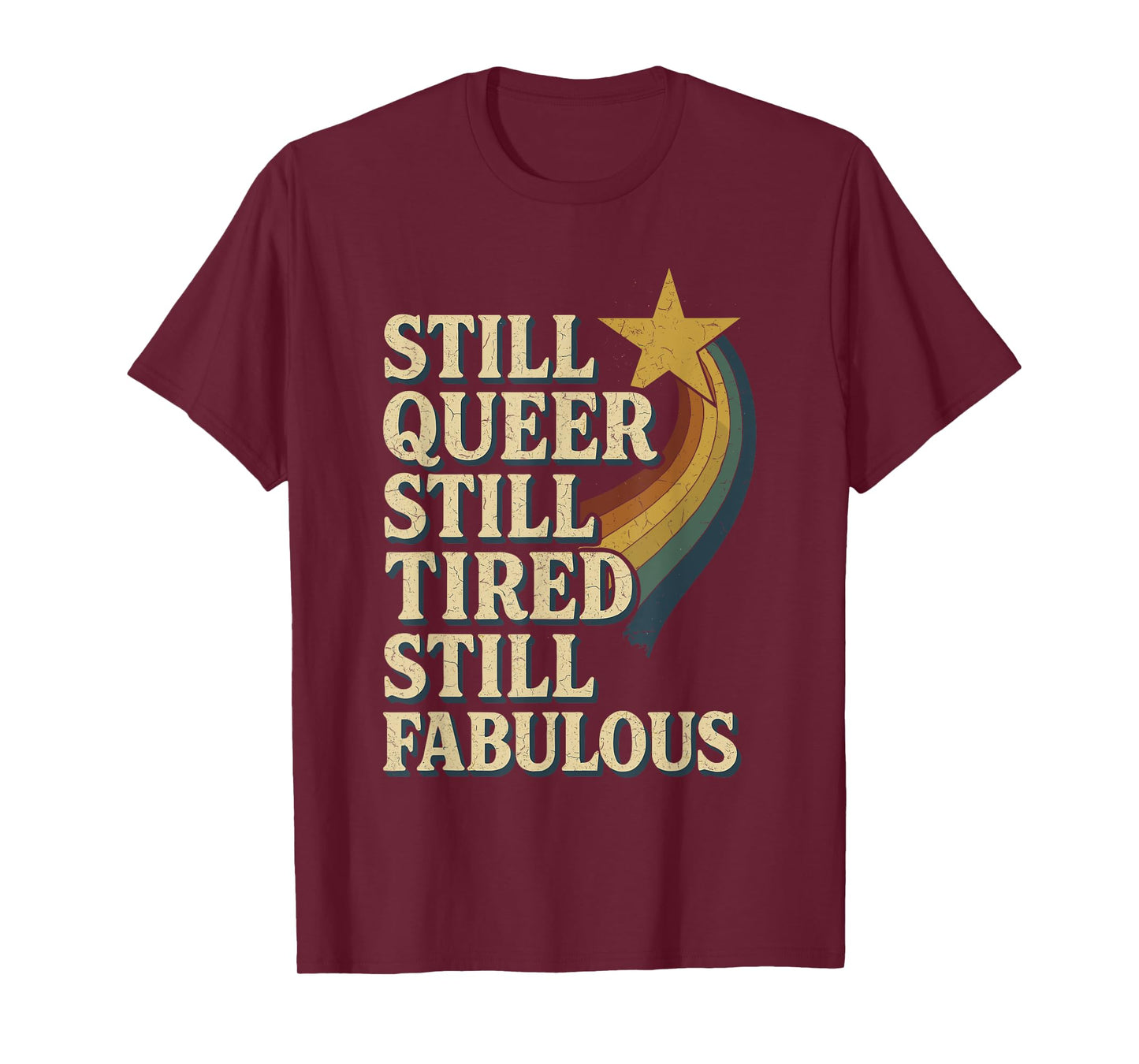 Queer Tired LGBTQ Humor Burnout Pride Pastel Protest Rage T-Shirt