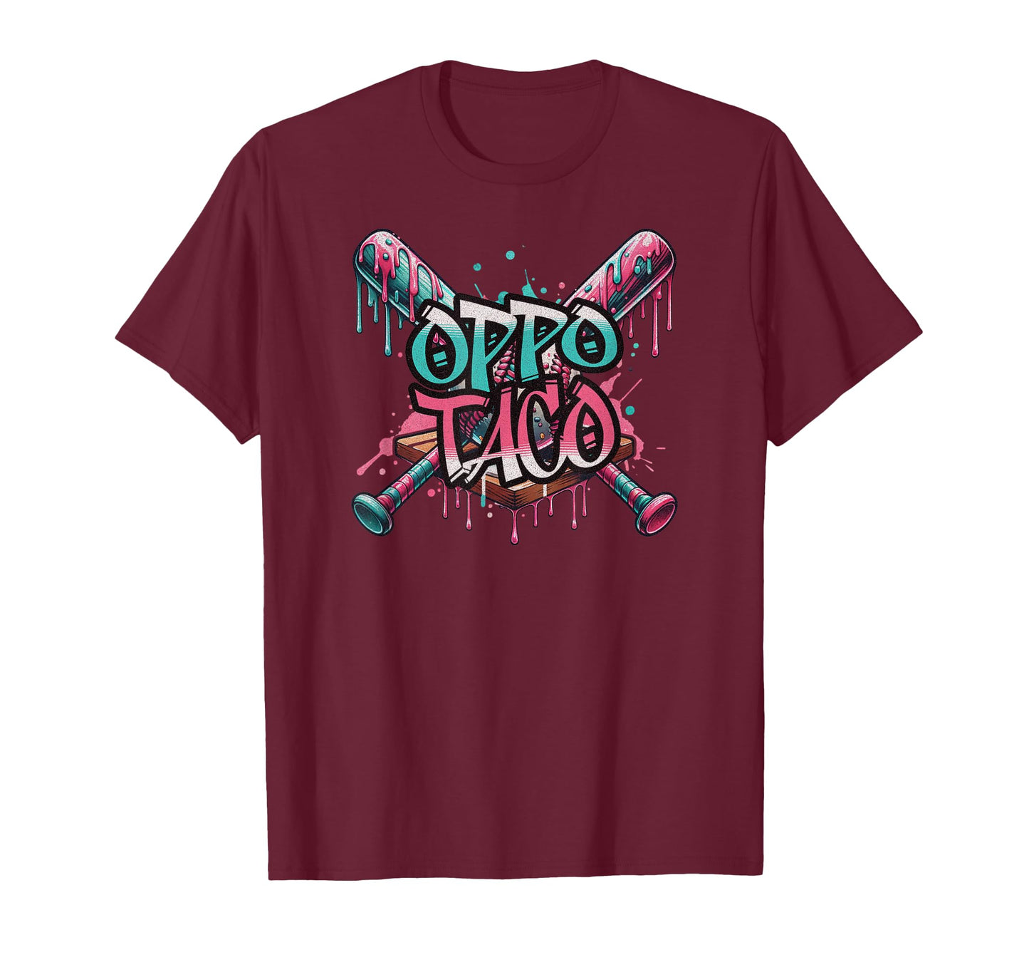 Oppo Taco Funny Baseball Ice Cream Dripping T-Shirt