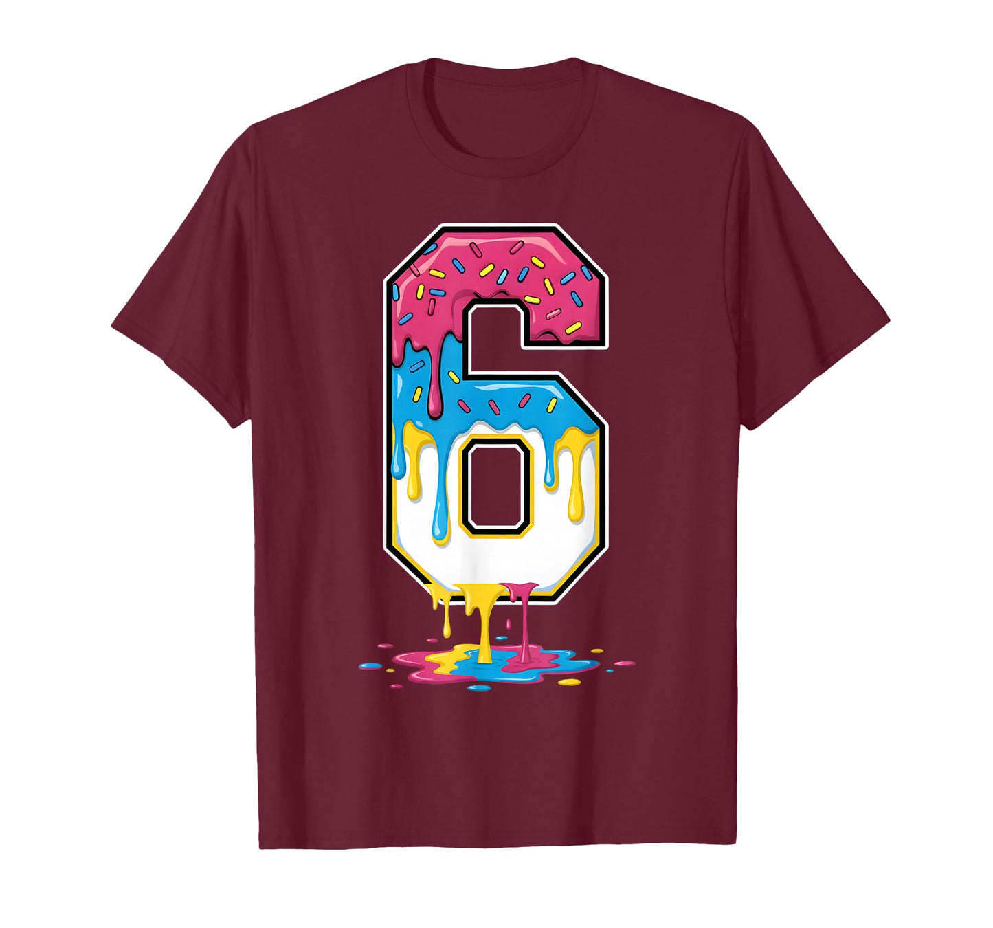 6 Number Seven Team Sports Ice Cream Drip Matching Varsity T-Shirt