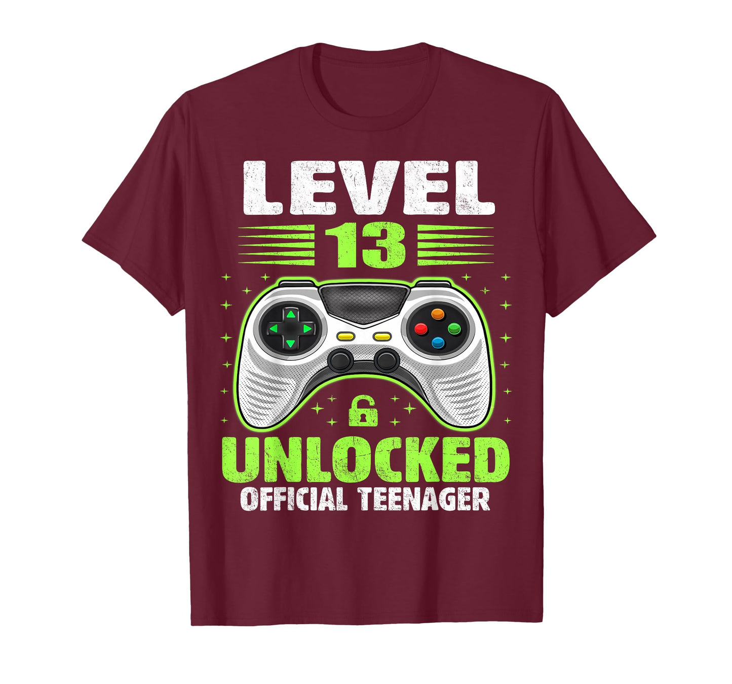 Official Teenager 13th Birthday Level 13 Unlocked T-Shirt