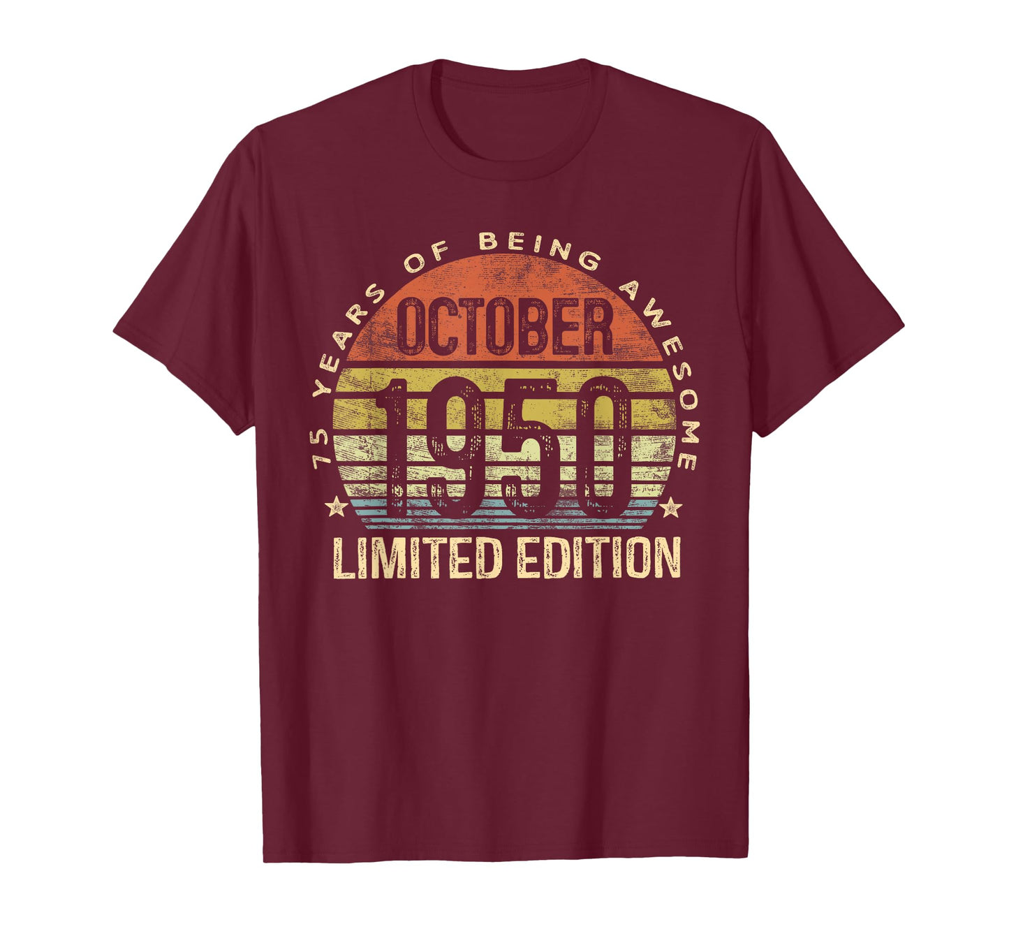 October 1950 Limited Edition 75-Year-Old 75th Birthday T-Shirt