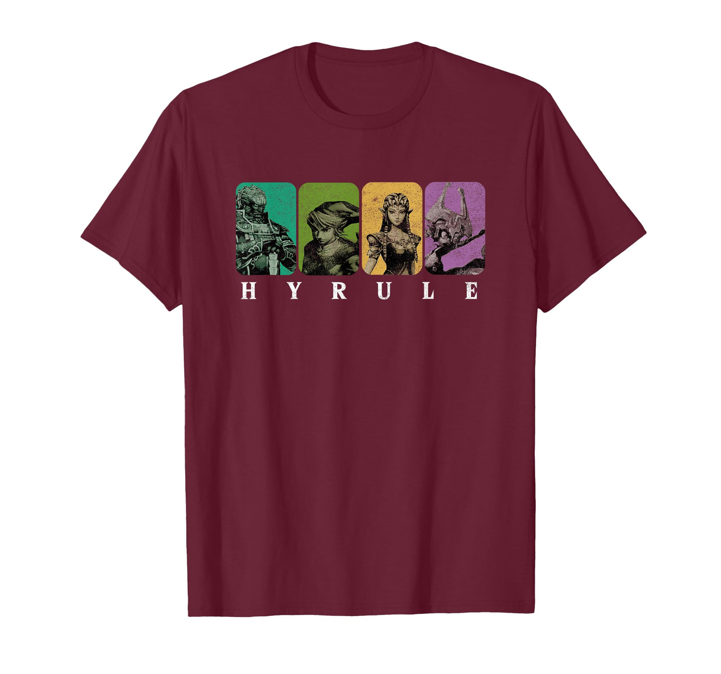 The Legend of Zelda Colorful Distressed Character Box Ups T-Shirt