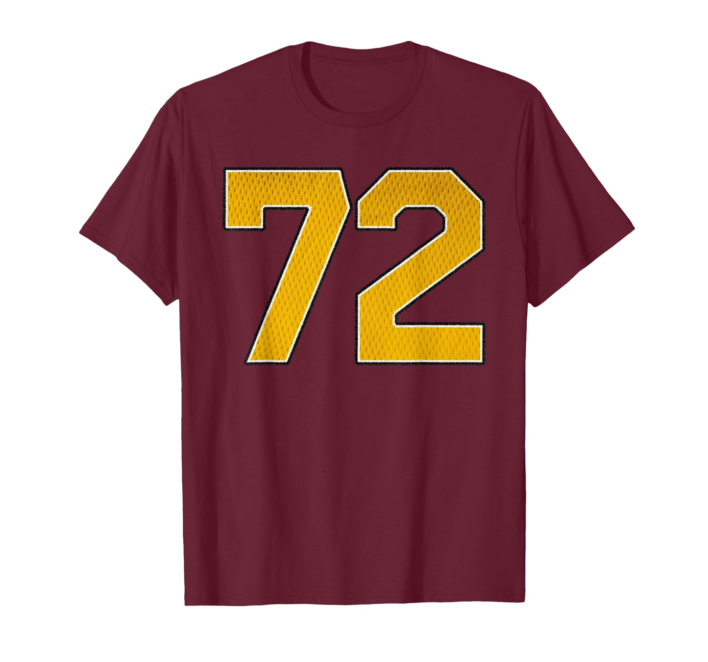 Gold Number 72 Athlete Sports Jersey Supporter Fanwear T-Shirt