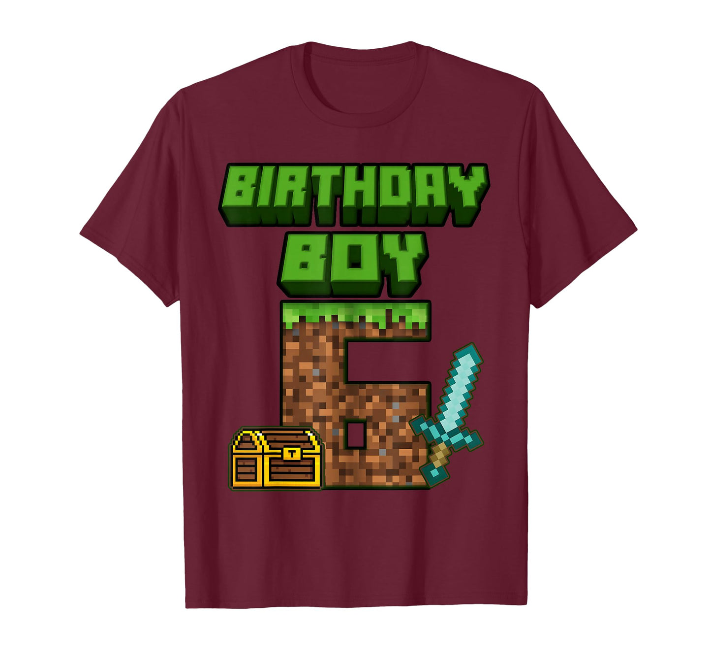 6th Birthday Boy 6 Years Old Gamer Pixel Birthday Boys T-Shirt