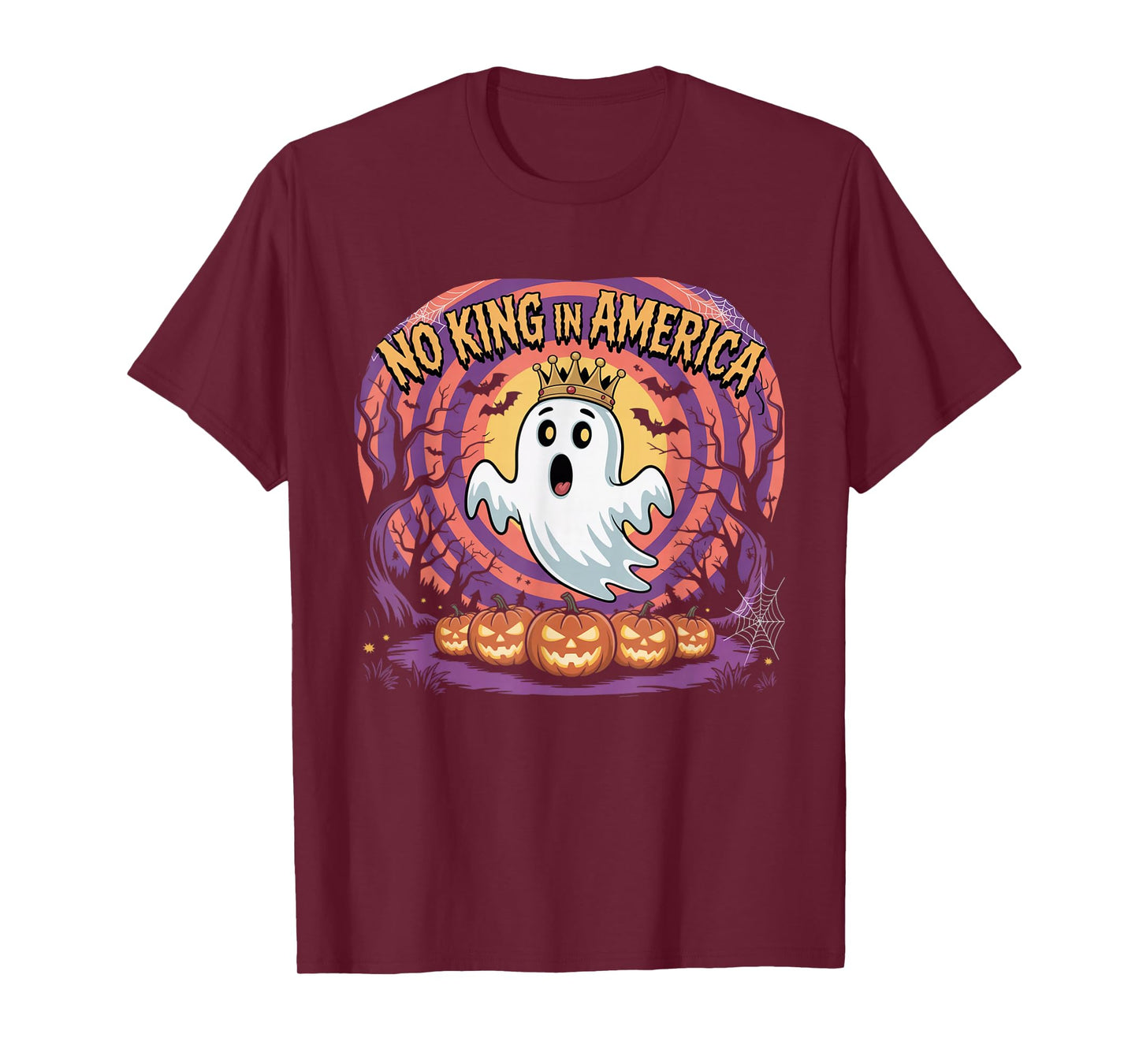 Funny Halloween No Kings in America Since 1776 Distressed T-Shirt