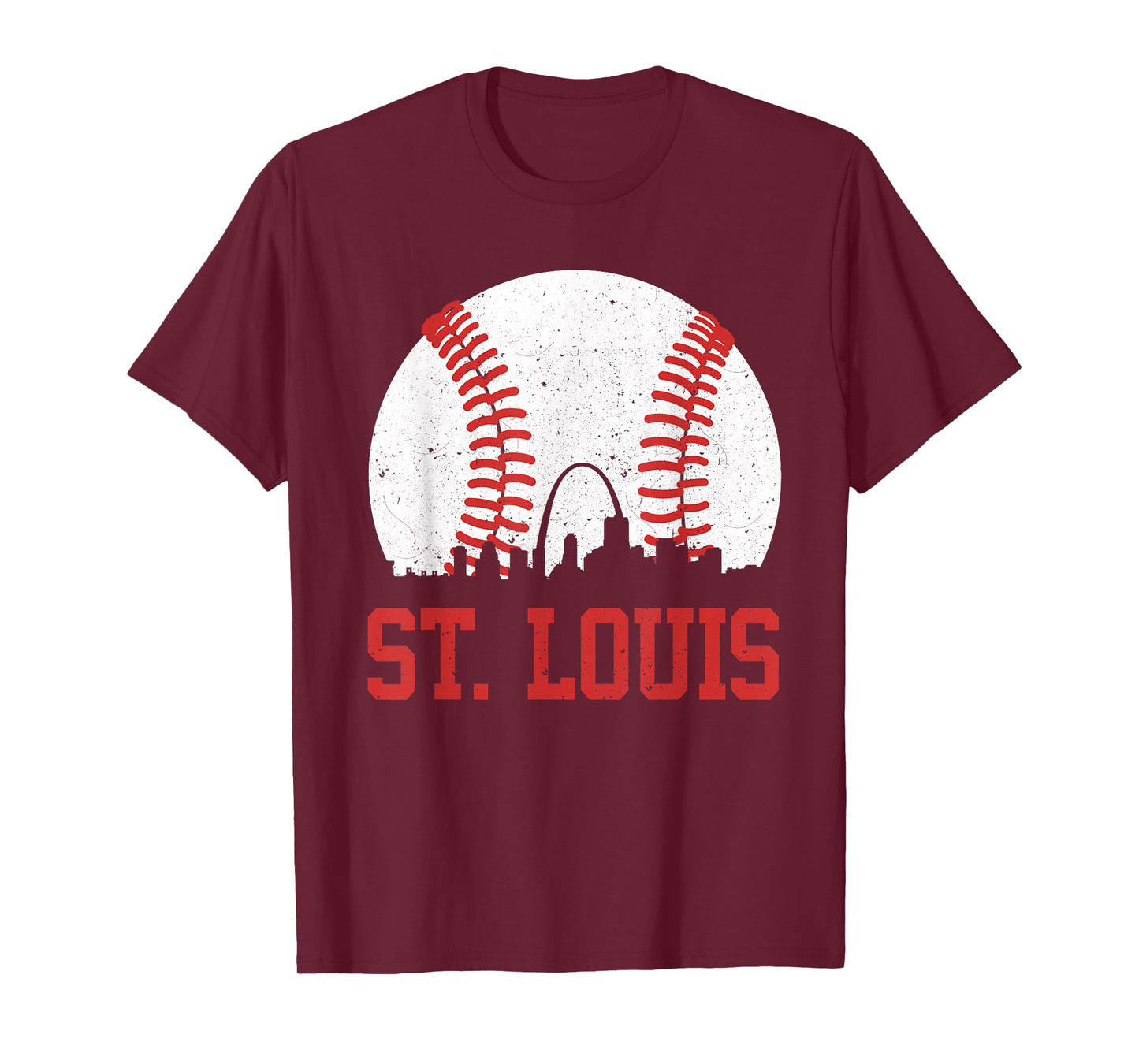 St. Louis Cityscape Vintage Baseball City Men Women Kids T-Shirt