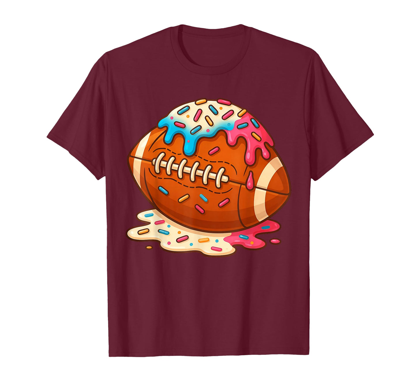 Football Drip Boys Ice Cream Drippy Funny Sprinkles Game Day T-Shirt