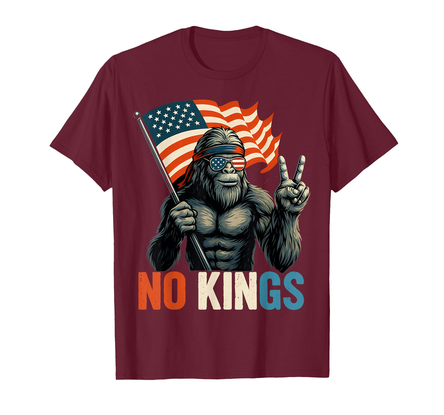 No Kings in America Bigfoot T-Shirt