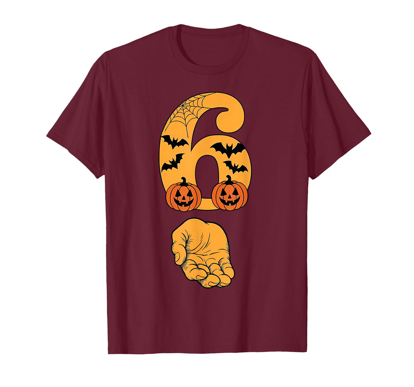6 7 Six Seven Meme with Hand Spider Web Halloween Costume T-Shirt