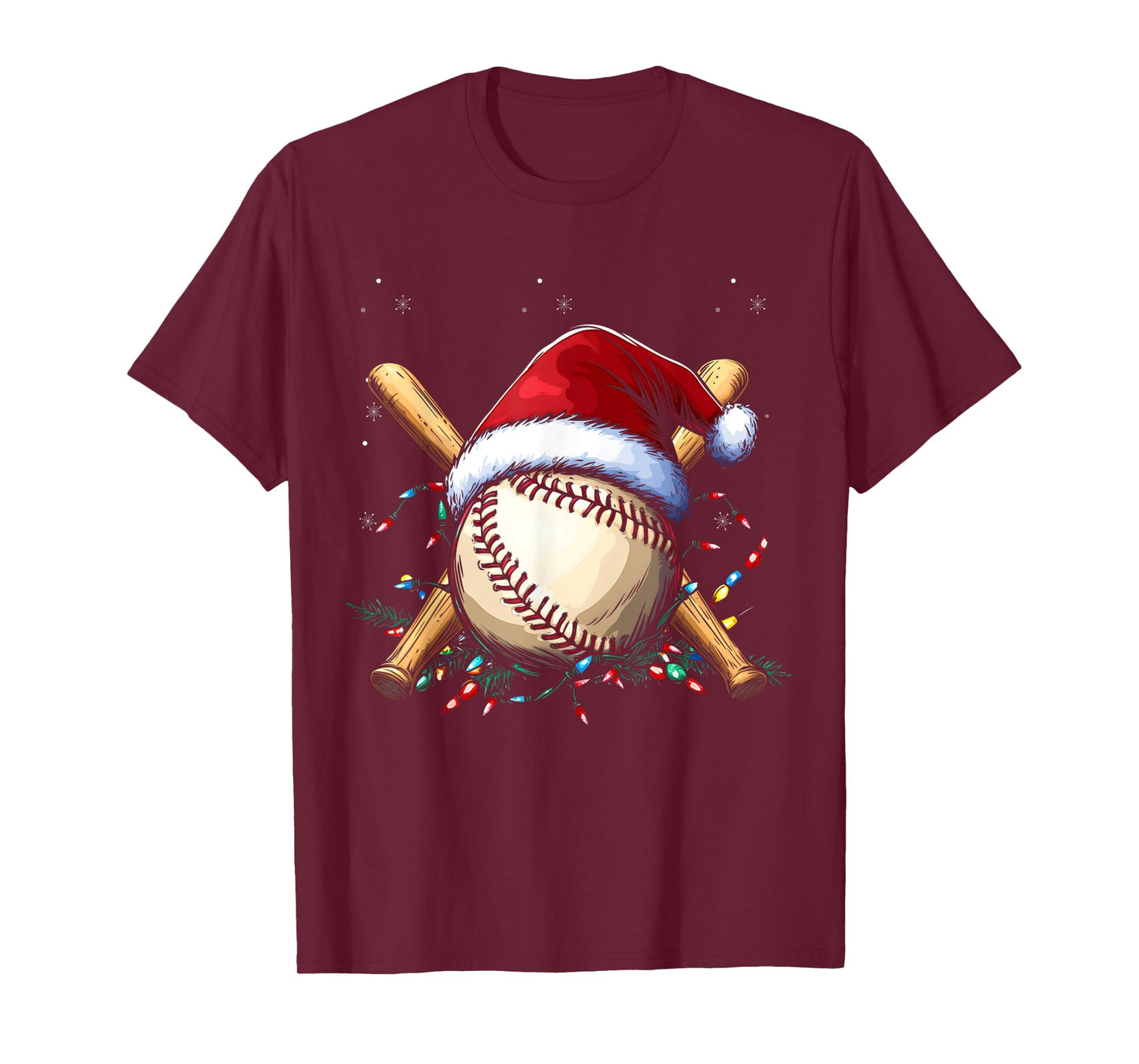 Santa Sports Design For Men Boys Christmas Baseball Player T-Shirt