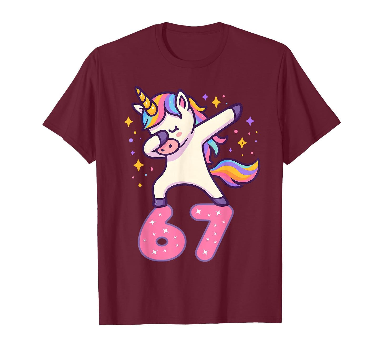 67 Unicorn for Girls Six Seven Meme Brainrot Funny Kids T-Shirt