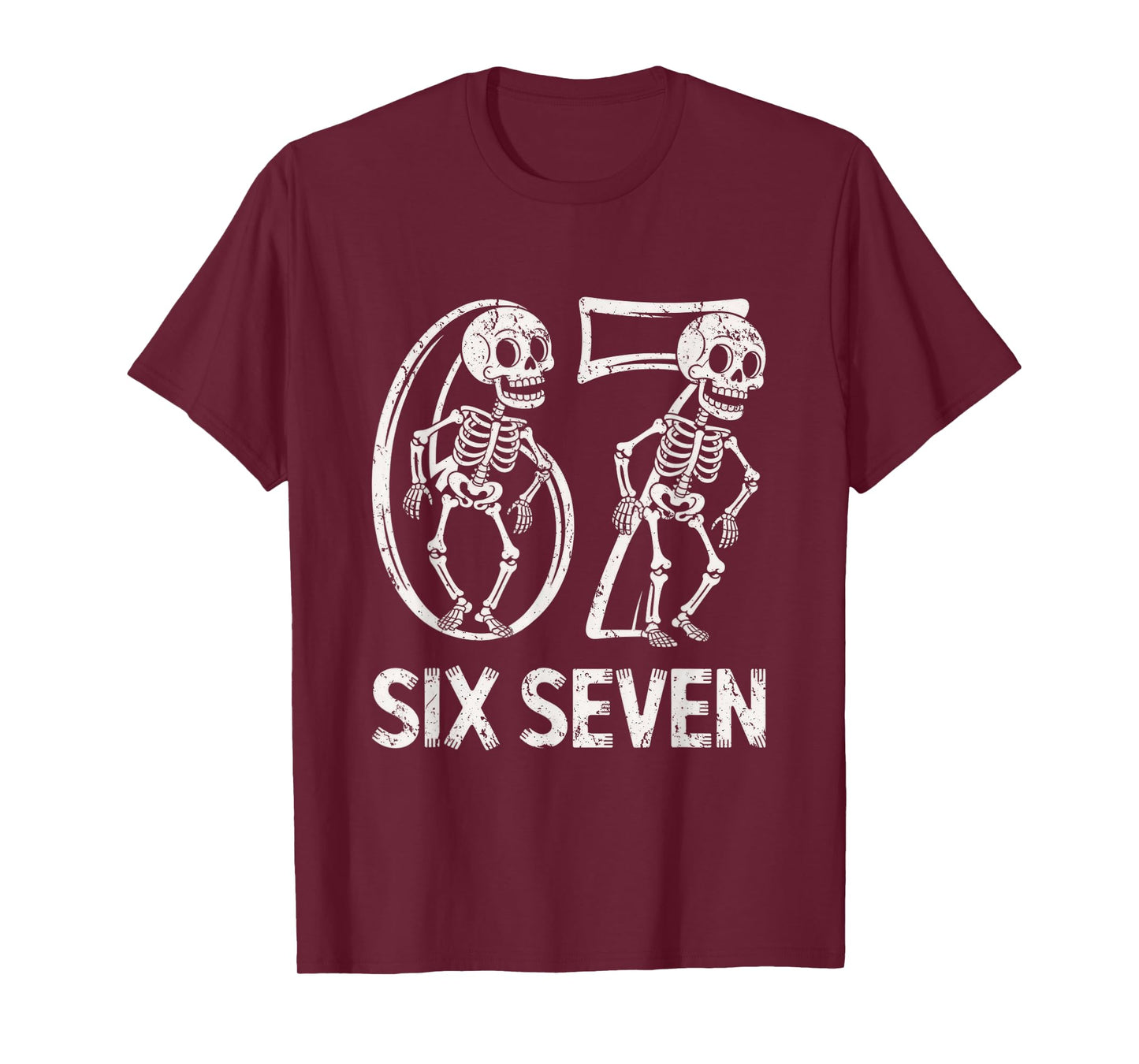 67 Skeleton Funny Six Seven Gen Alpha Halloween 6-7 Meme T-Shirt