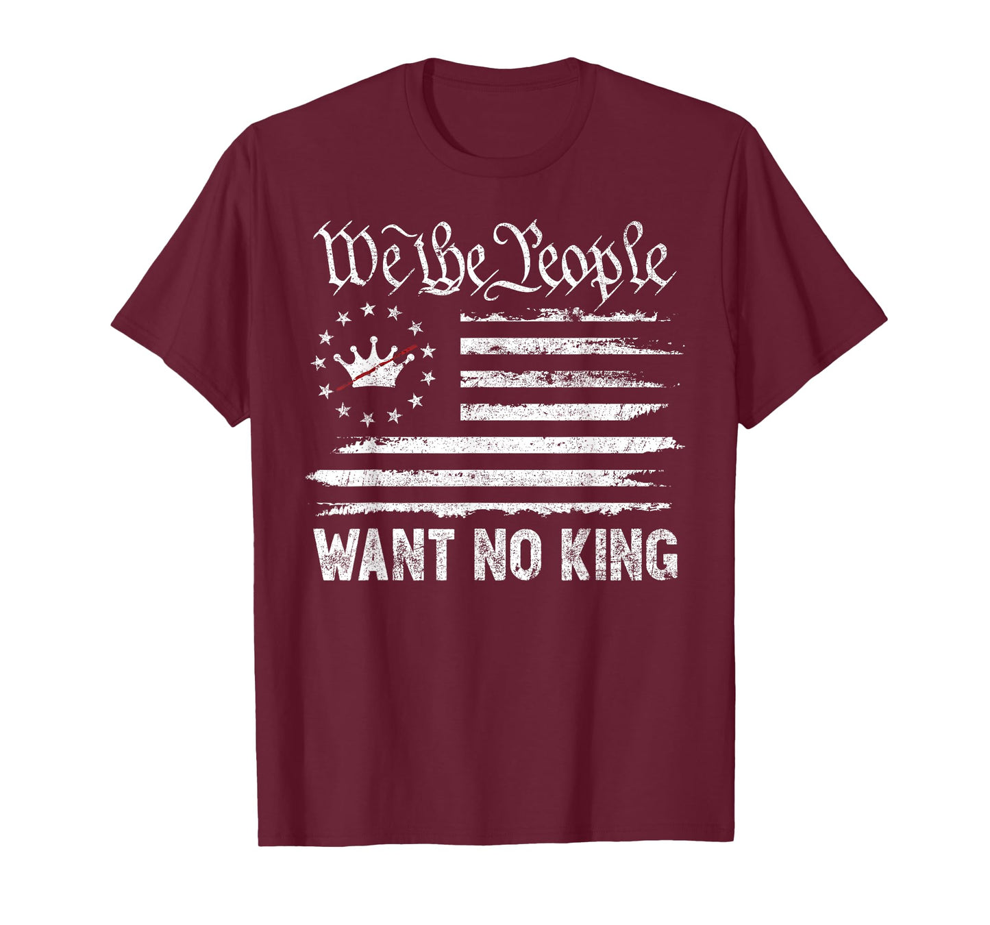 Patriotic Pro-Democracy Politics Protest No Kings In America T-Shirt