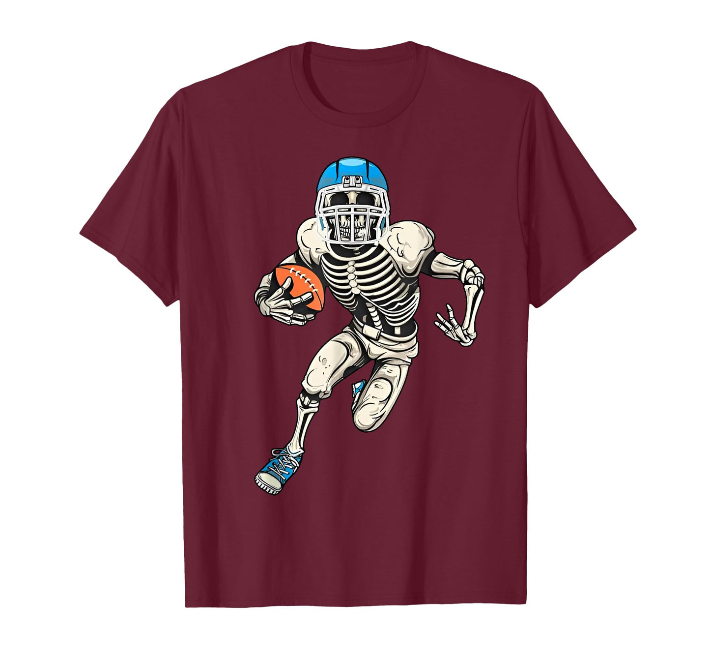American Football Skeleton Halloween Men Boys Football Fan T-Shirt
