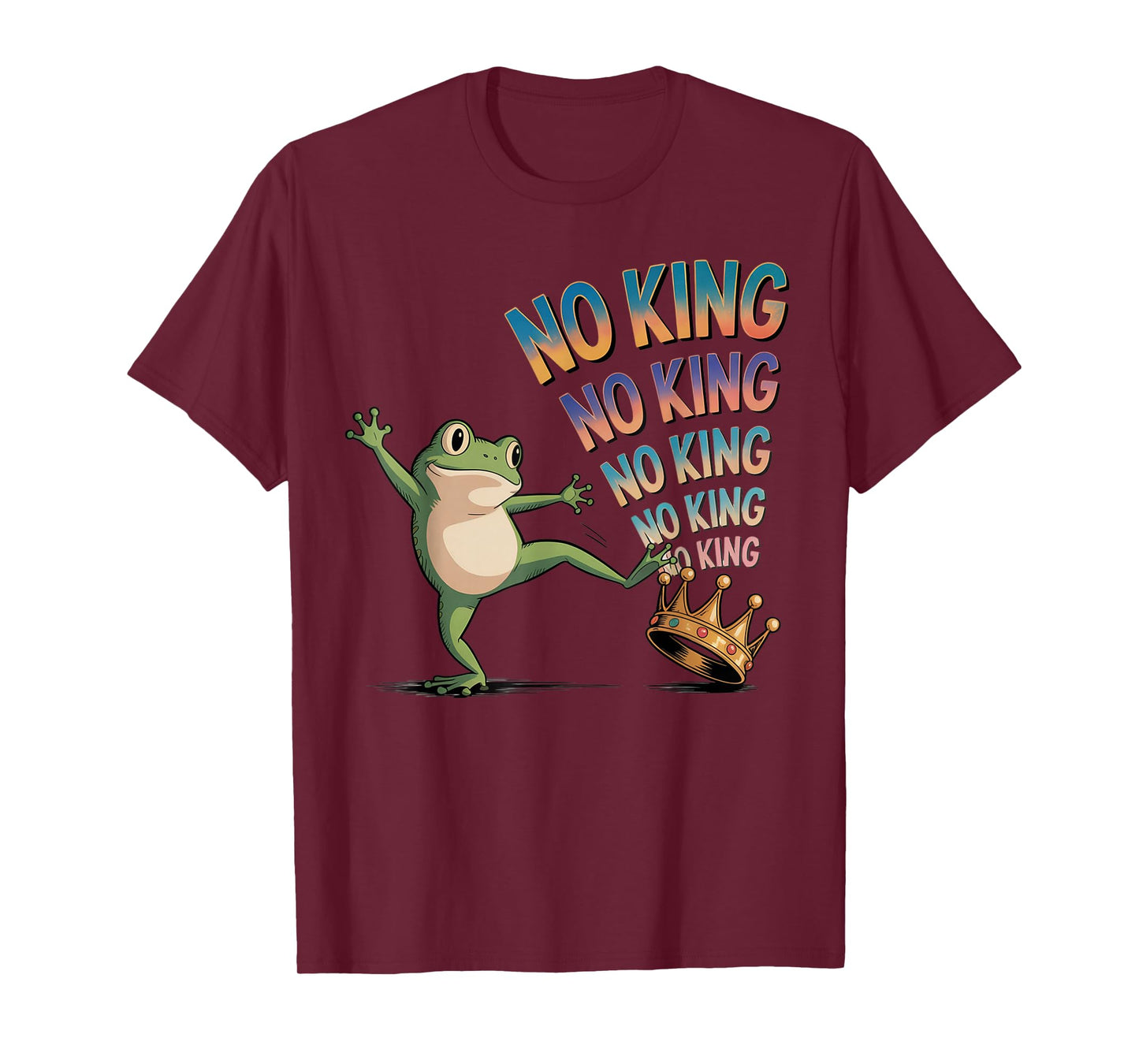 No Kings Protest Portland Chicago Men Women Frog Kick Crown T-Shirt