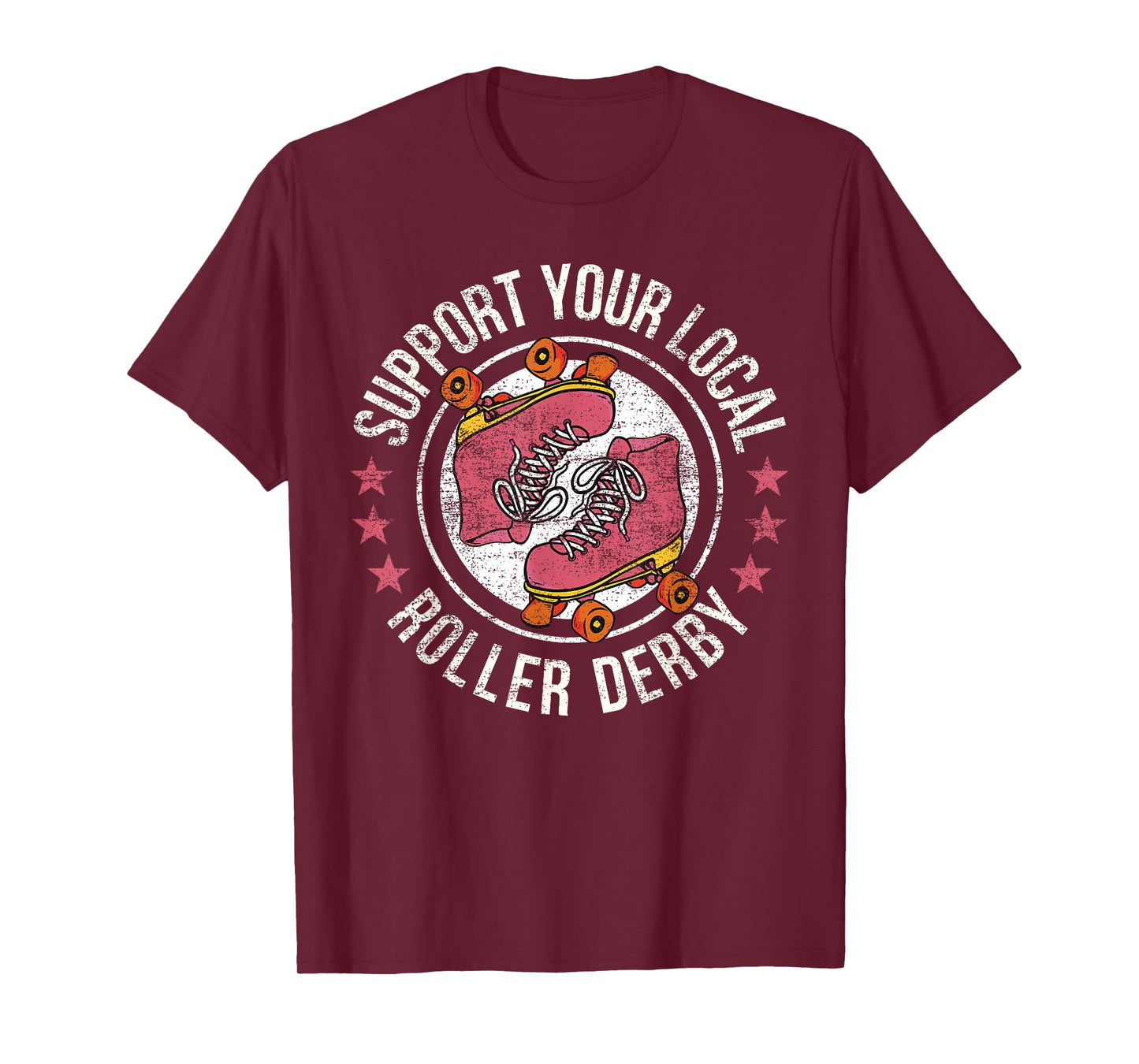 Roller Derby Gifts & Tees - Support Your Local Roller Derby Black Short Sleeve Modern Classic Crew Neck T-Shirt