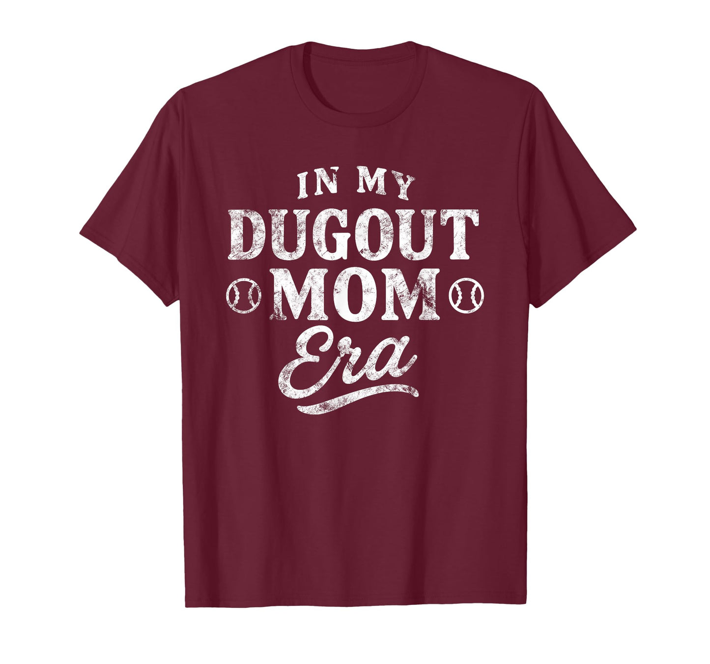 Cute Baseball Mom Design In My Dugout Mom Era T-Shirt
