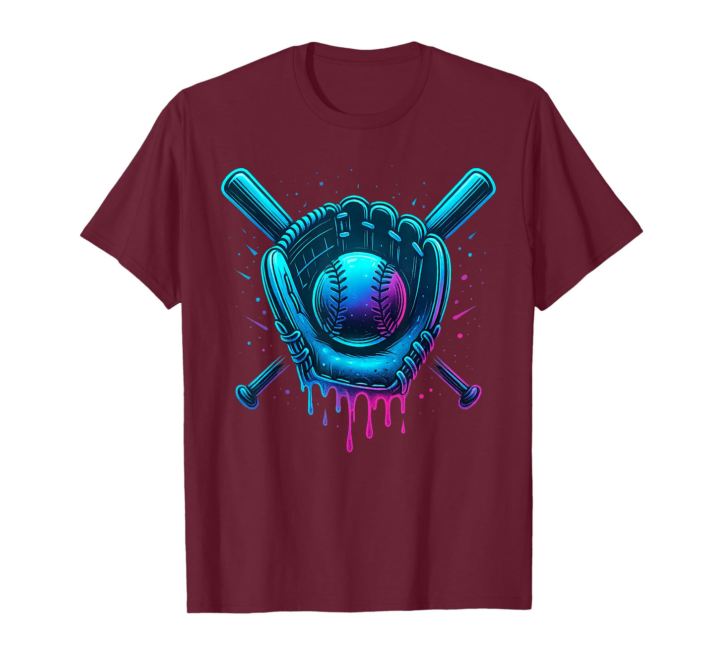 Futuristic Baseball Drip Patriotic Ball and Bat Youth Boys T-Shirt