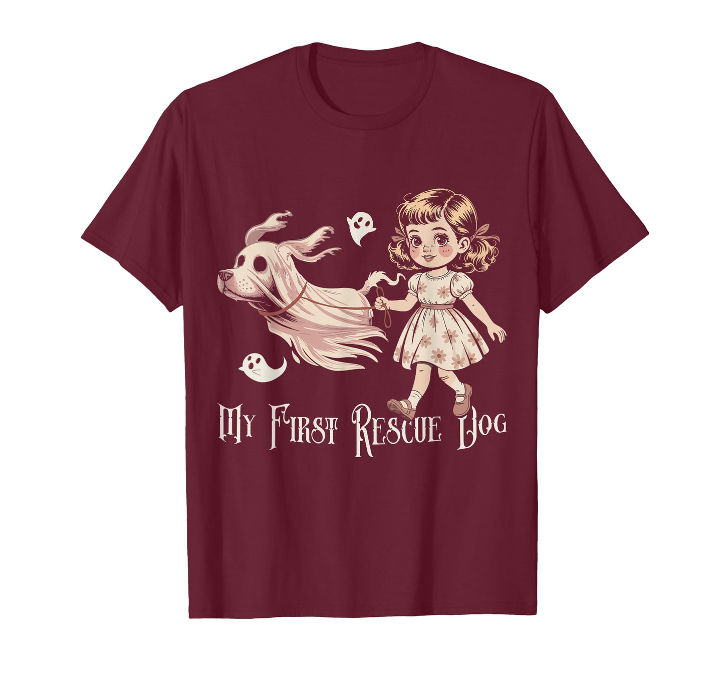 My First Rescue Dog Halloween Creepy Zombie Skeleton Ghost T-Shirt