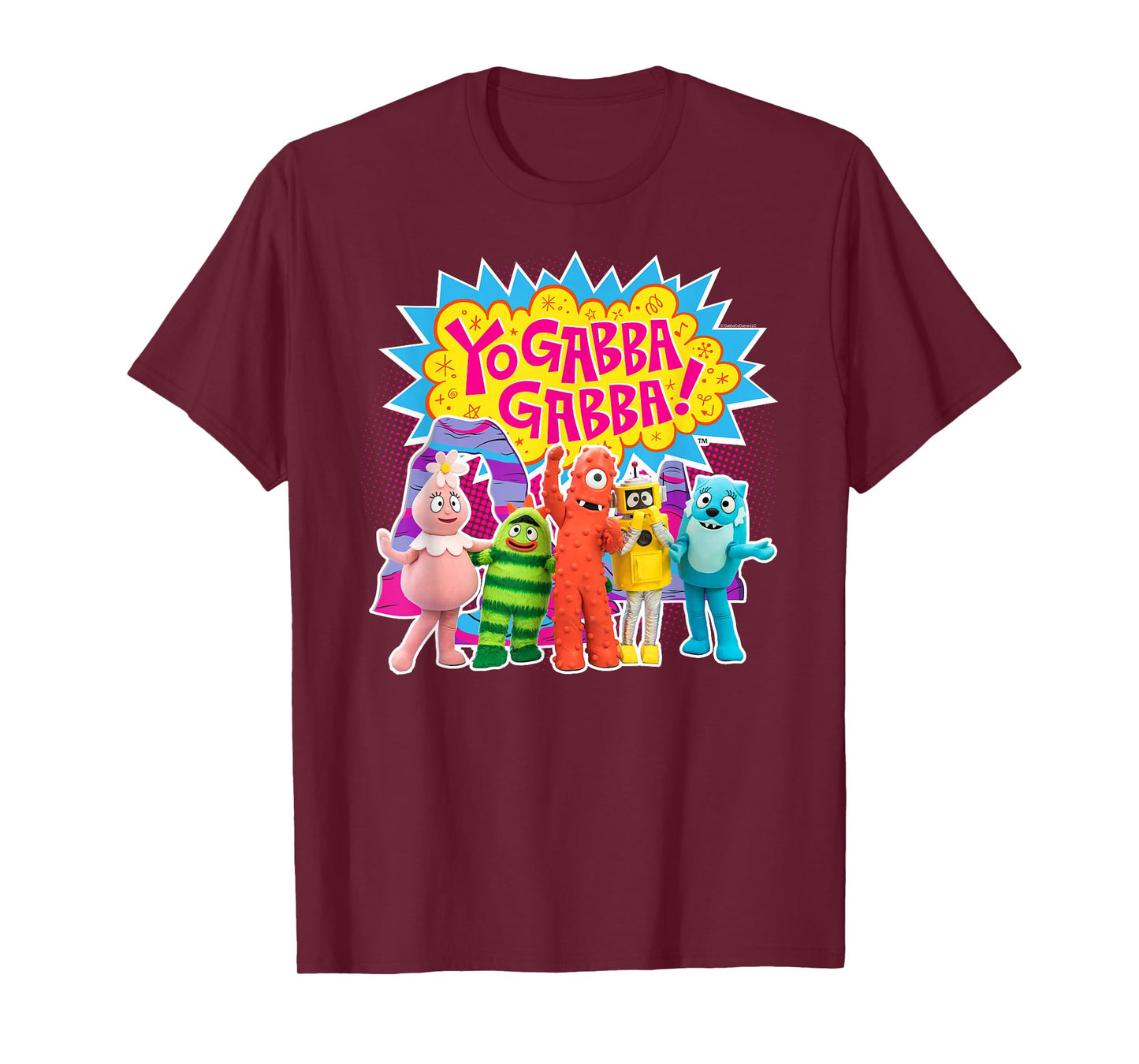 Yo Gabba Gabba! Colorful Character Cutouts TV Show T-Shirt