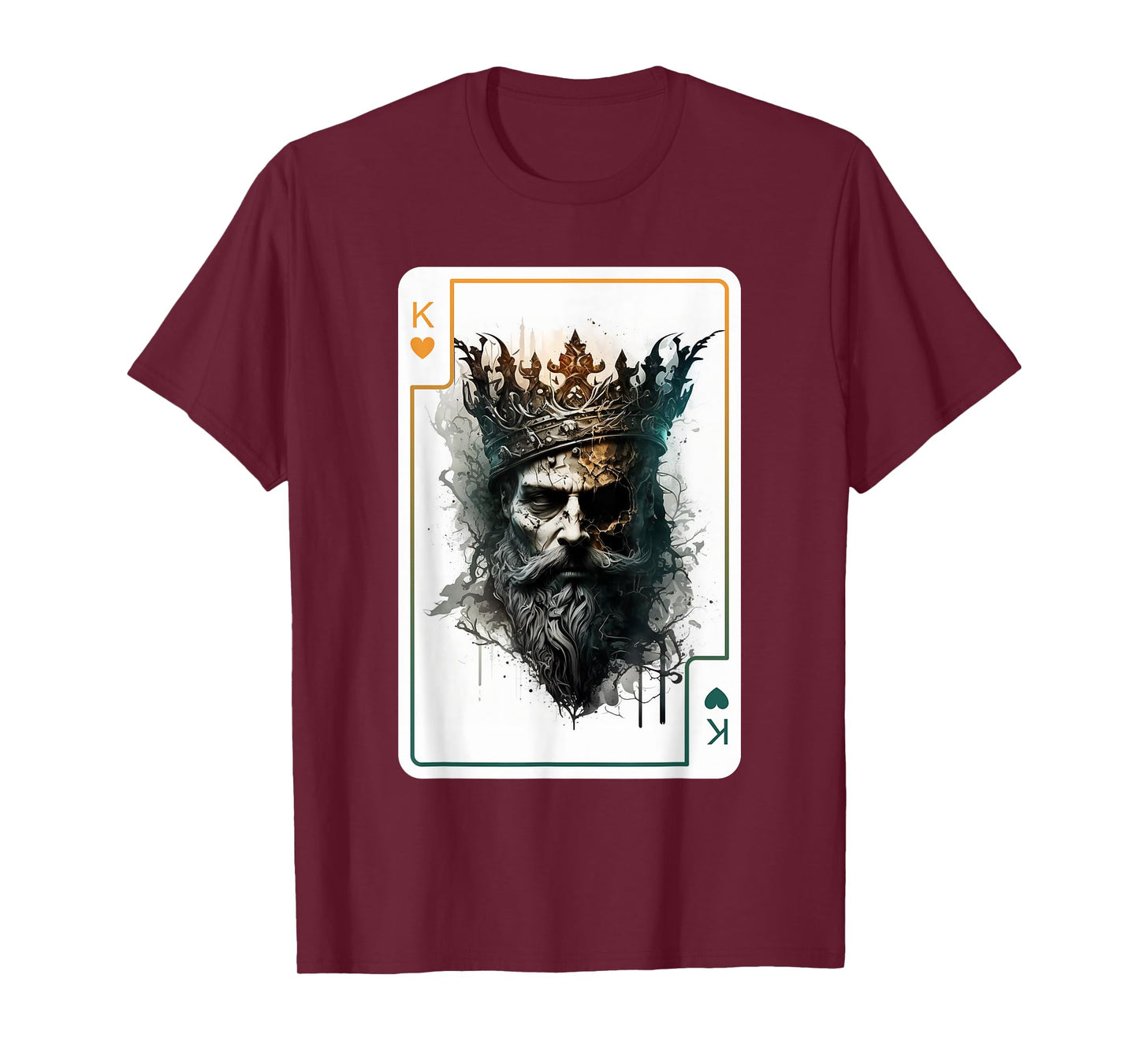 King of Hearts Creepy Card Game Poker Gothic Halloween T-Shirt