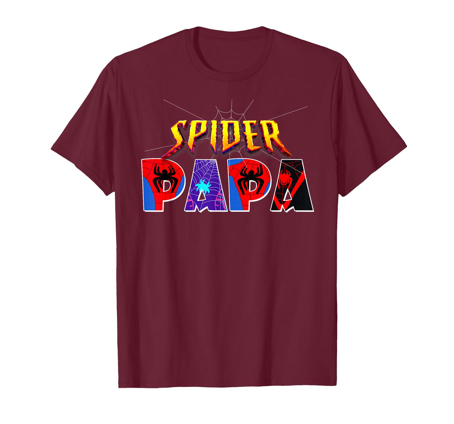 Spider PAPA Shirt Birthday Fathers Day Halloween Costume Pjs T-Shirt