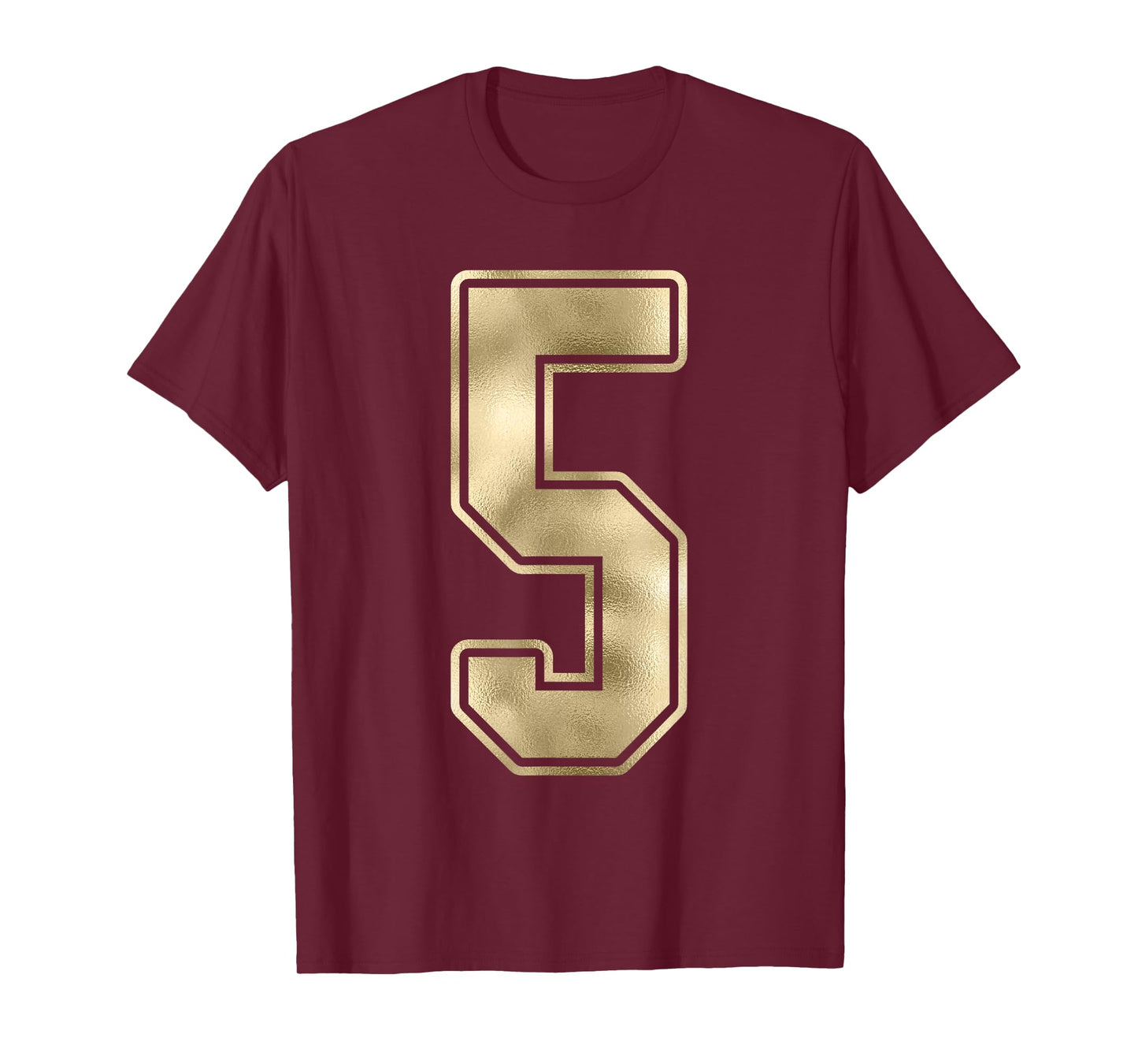 #5 Number 5 Sports Fan Jersey Style T-Shirt T-Shirt