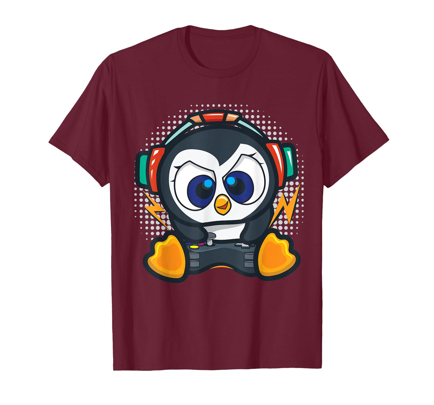Penguin Gaming Shirt Boys Kids Gamer Gift Penguin Lover T-Shirt