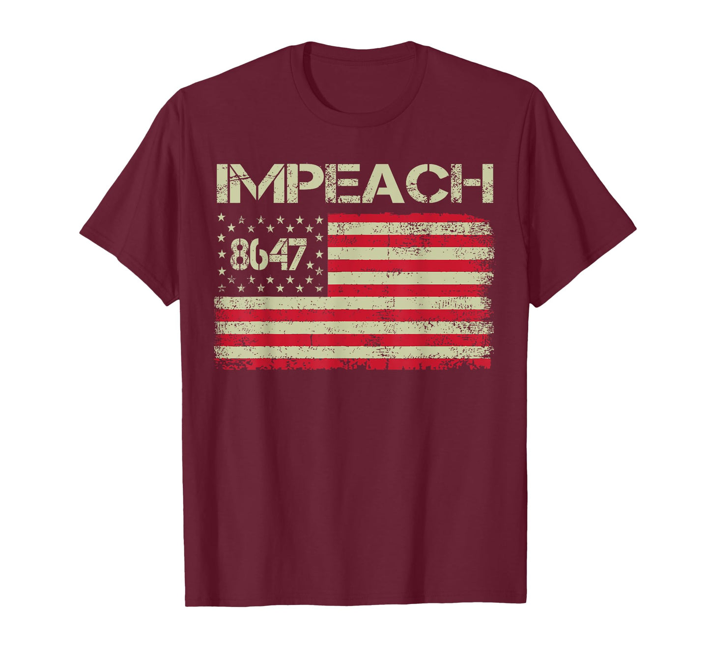 8647 Anti Trump 86 47 Impeach Trump Impeach 47 Resist Flag T-Shirt
