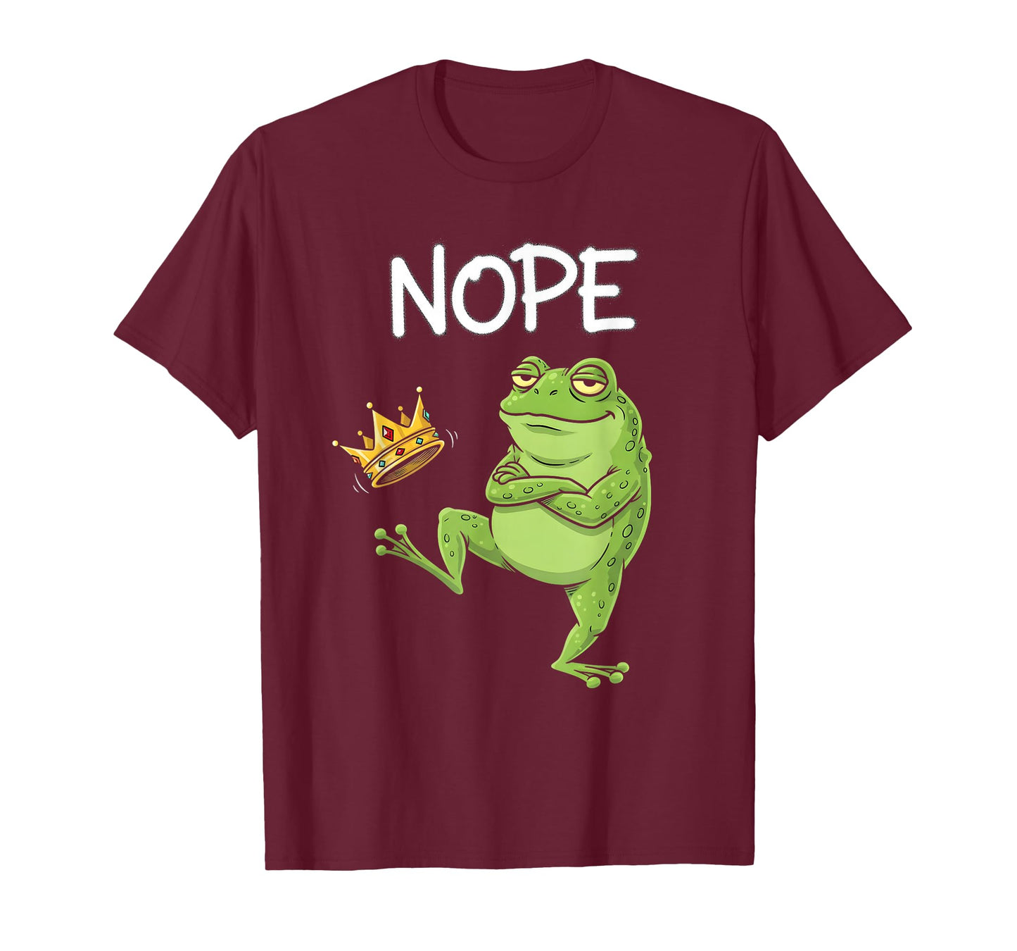 Nope Frog Protest No Kings in America Patriotic Frog T-Shirt