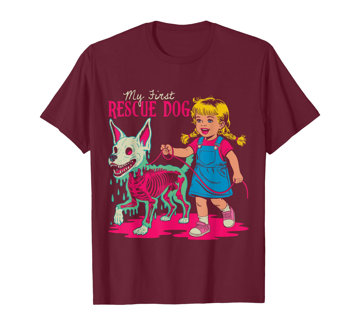 My First Rescue Dog Halloween Creepy Zombie Skeleton T-Shirt