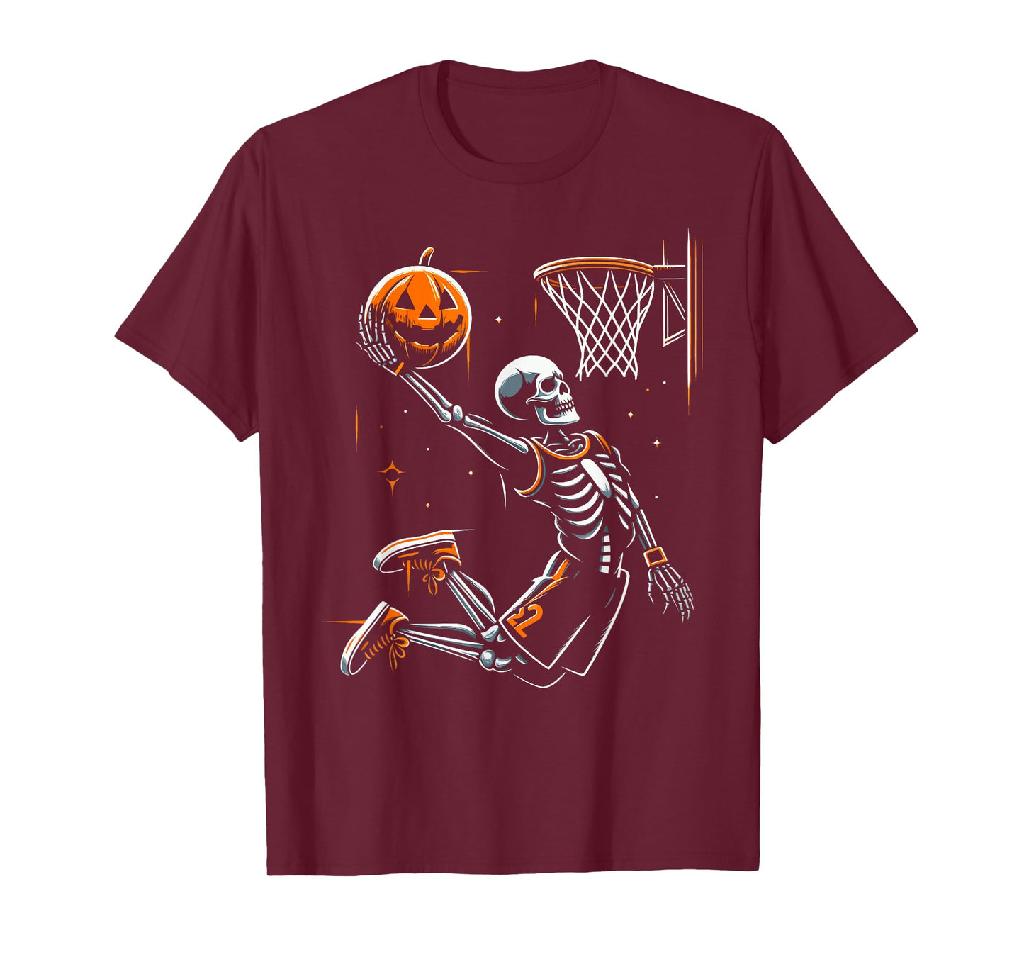 Skeleton Basketball Player Men Boys Scary for Halloween T-Shirt