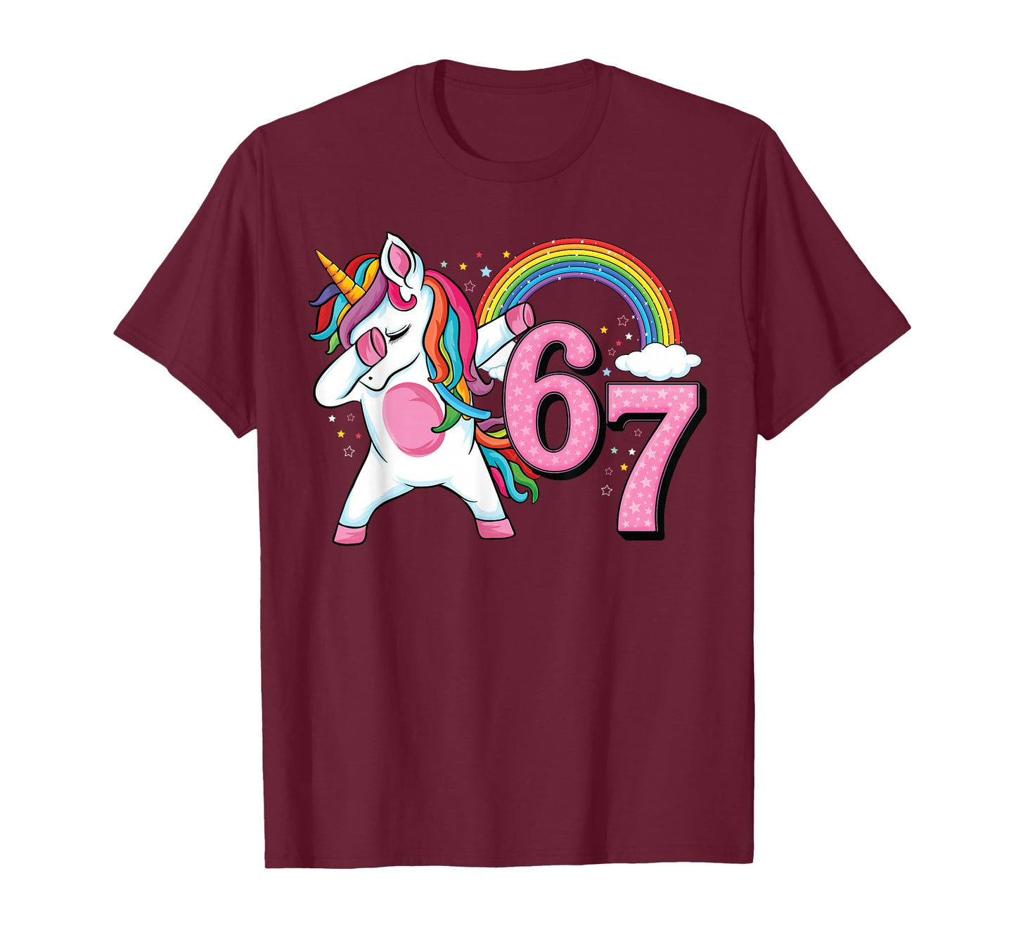 67 Dabbing Unicorn for Girls Six Seven Meme Kids Womens T-Shirt