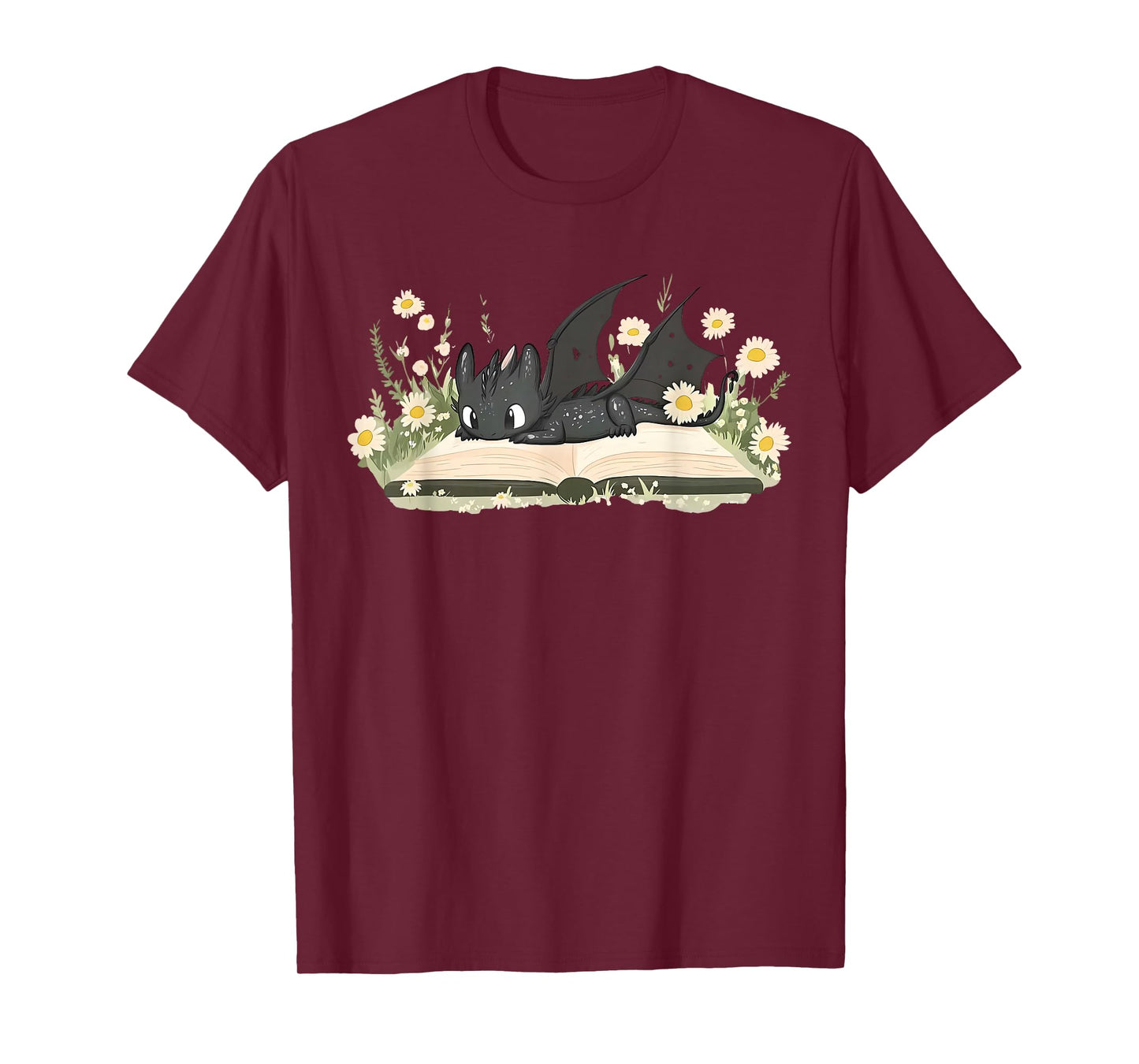 Cute Dragon Reading A Book For Books Nerds Women Girl T-Shirt