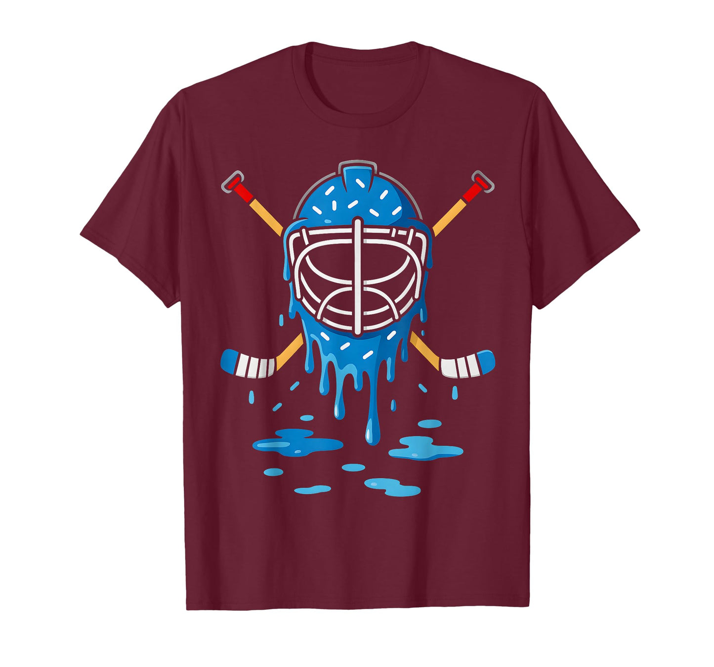Hockey Ice Cream Drip Boys Girls Ice Hockey Youth Players T-Shirt