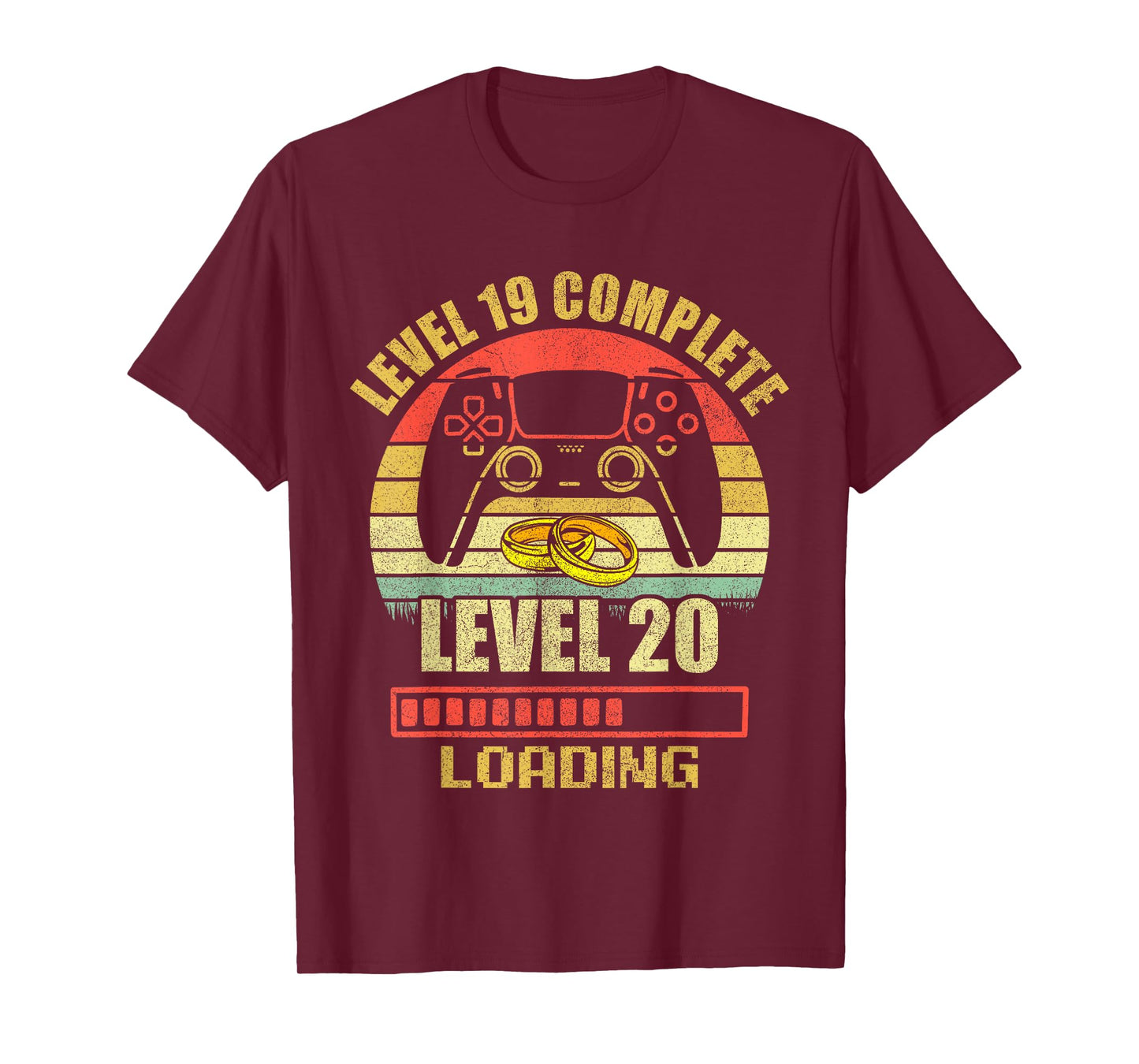 Couples Shirts For Him Level 19 Complete Wedding Anniversary T-Shirt