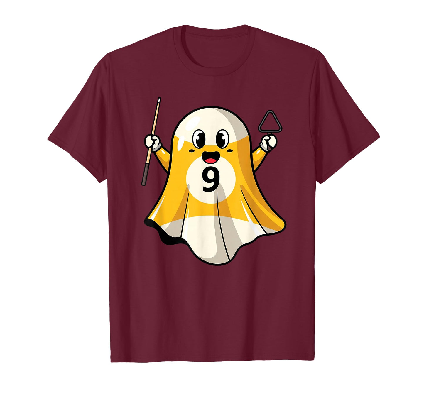 Funny Billiard Ghost Pumpkin Boo Halloween Kids Mens Womens T-Shirt