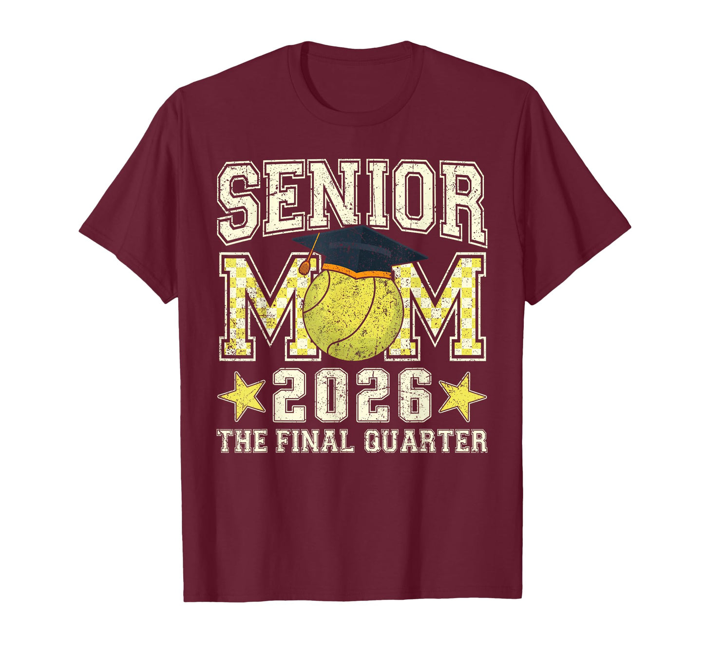 Senior Mom 2026 Tennis Graduation Quarter Men Women T-Shirt