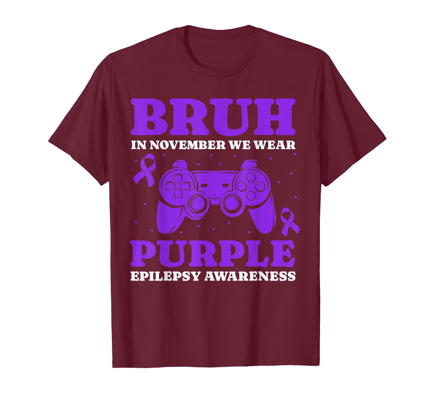Gamer Epilepsy Awareness For Kids Boys Girls Funny Bruh T-Shirt