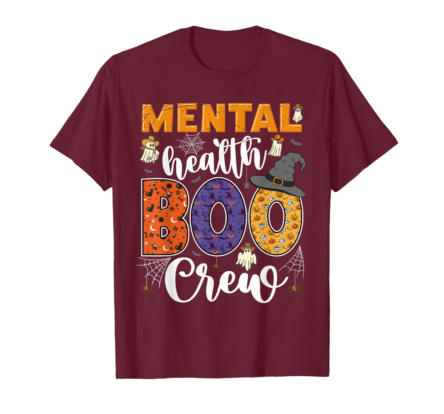 Mental Health Boo Crew Cute Halloween Matching Counselor T-Shirt