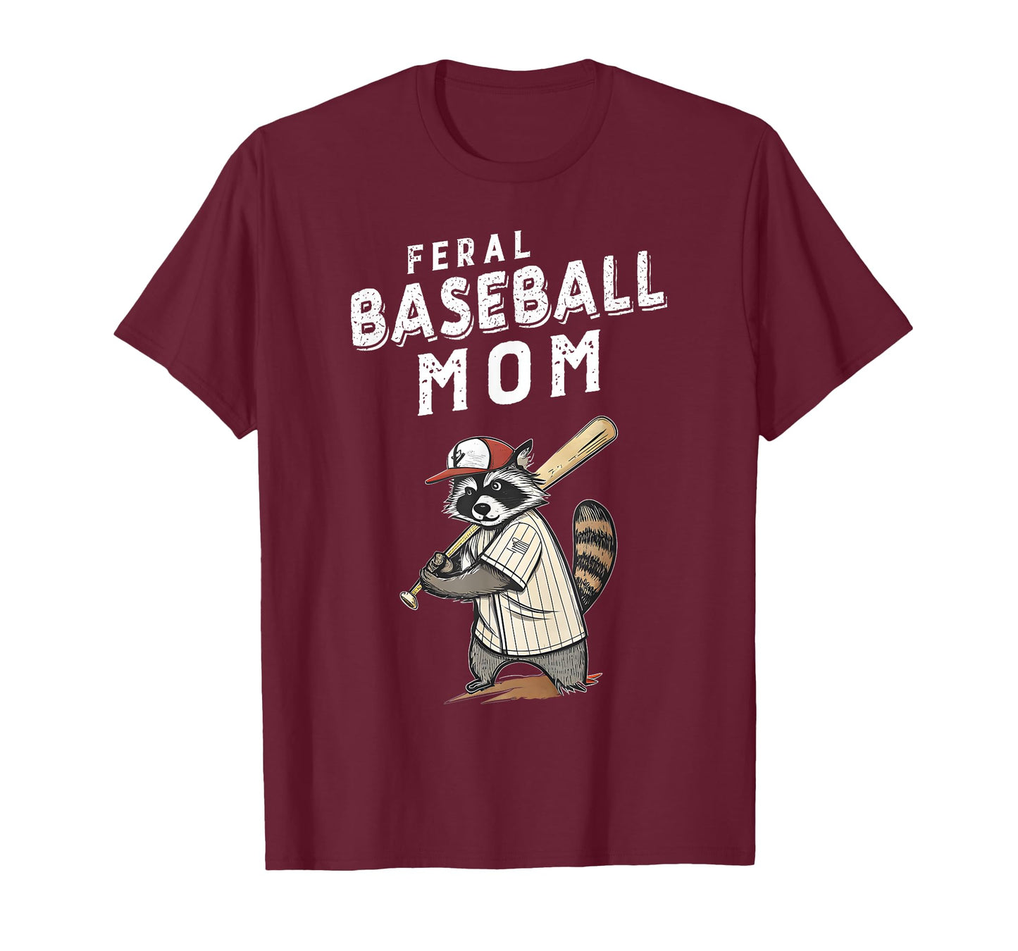 Retro Raccoon Feral Baseball Mom Trash Panda Sport Lover T-Shirt