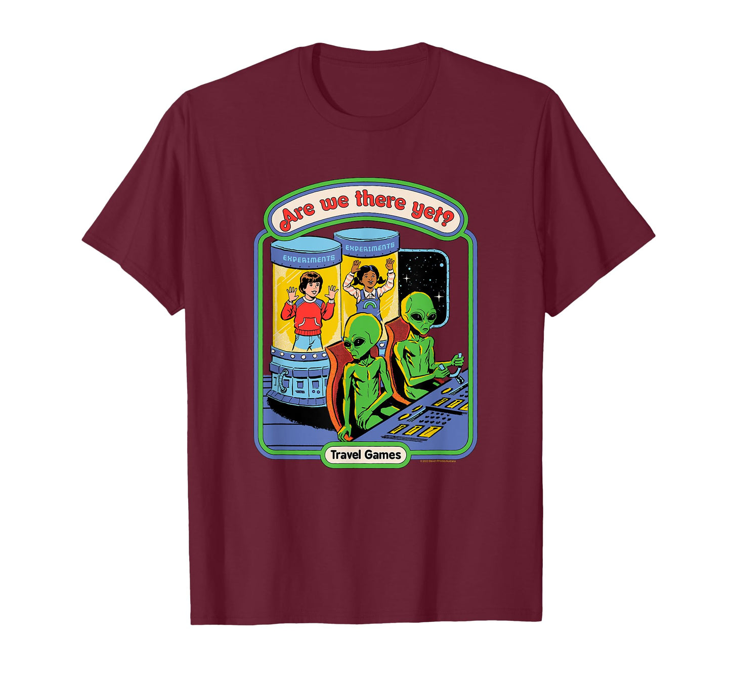 Steven Rhodes Are We There Yet? Alien Games Retro Dark Humor T-Shirt
