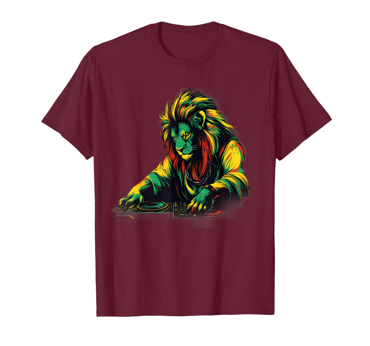 Rasta Reggae Music Headphones Rastafari Lion Of Judah T-Shirt