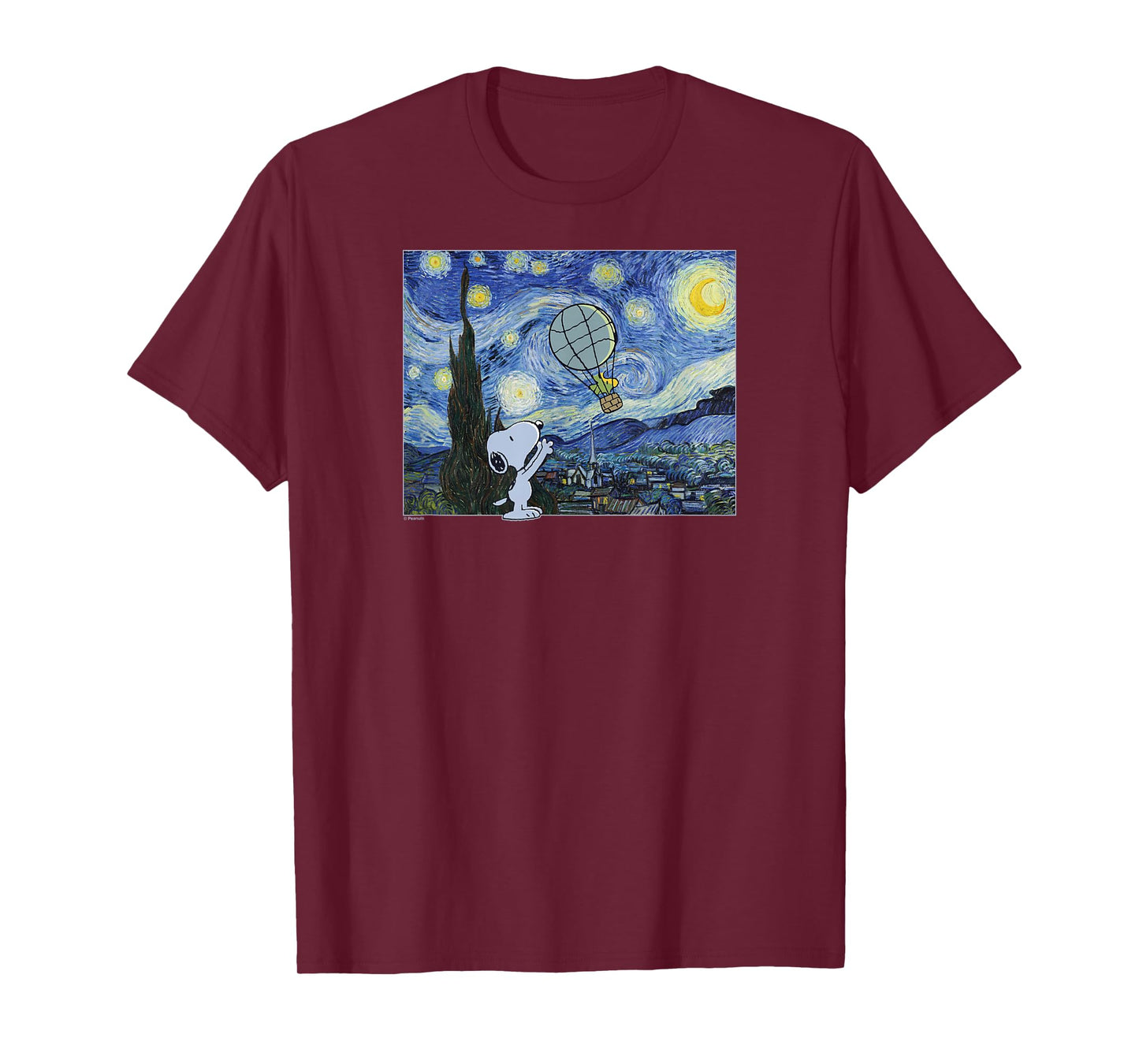 Starry Night Snoopy & Woodstock Balloon T-Shirt