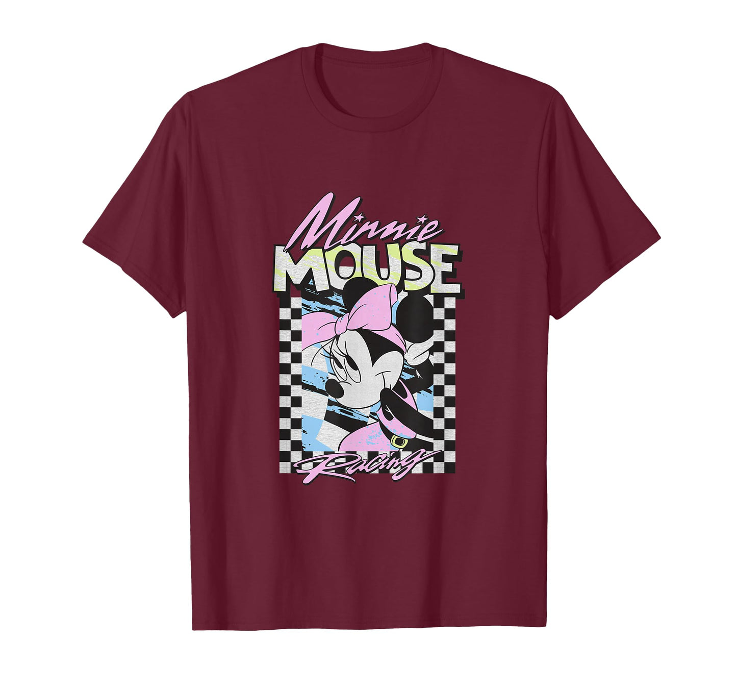 Disney Mickey and Friends Retro Racing Checkered Flag T-Shirt