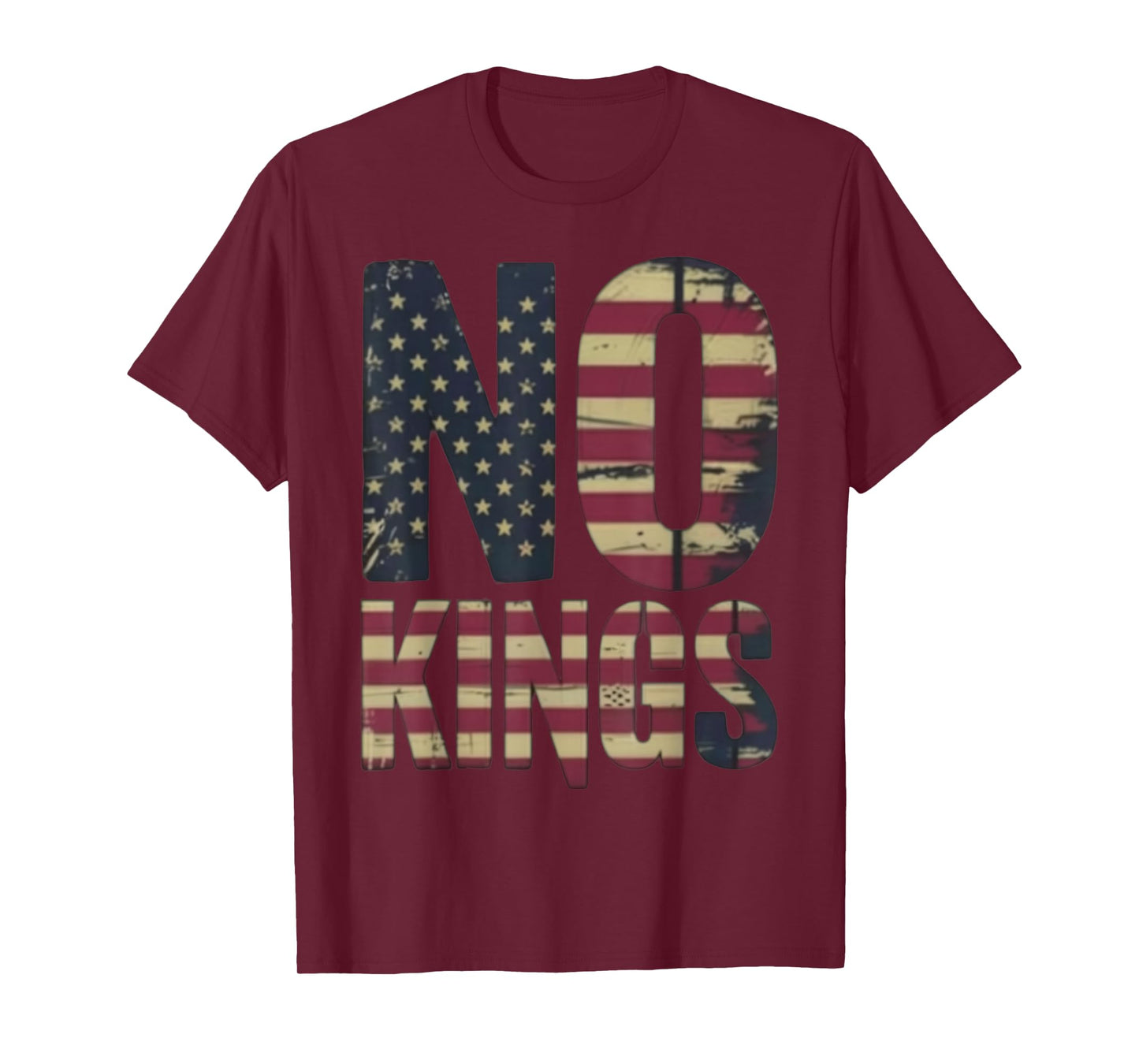 American Flag Upside Down Distress No Kings T-Shirt