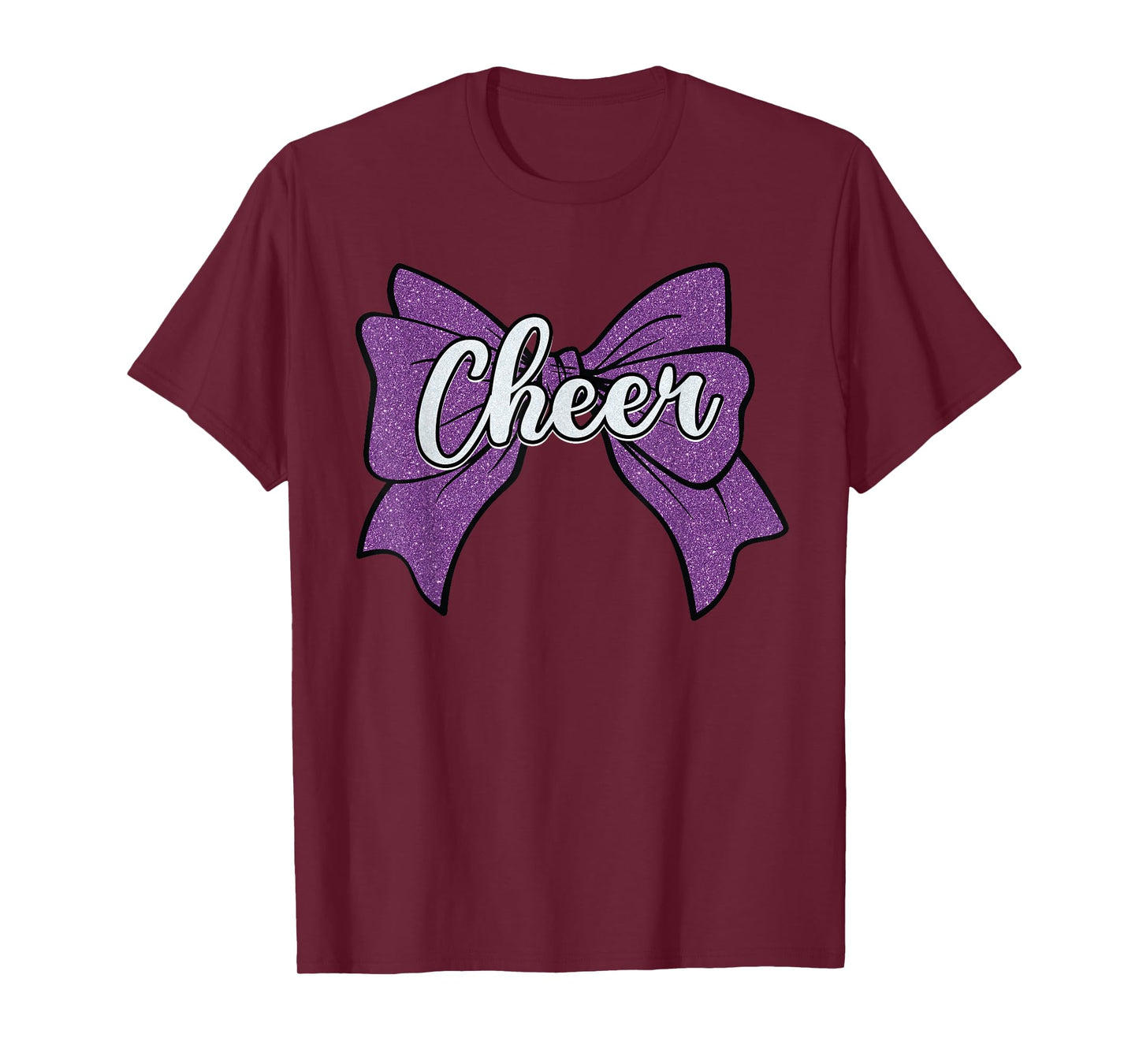 Coquette Cheer Bow Purple Sport Cheerleader Cheerleading T-Shirt