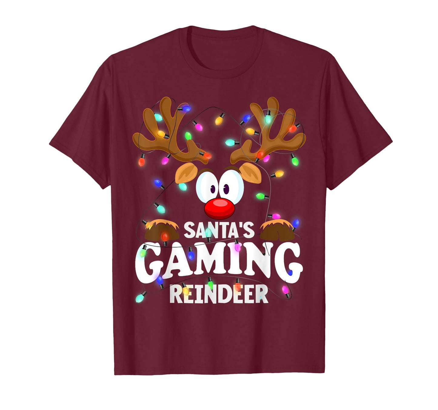 Christmas Men Women Santa's Gaming Reindeer T-Shirt