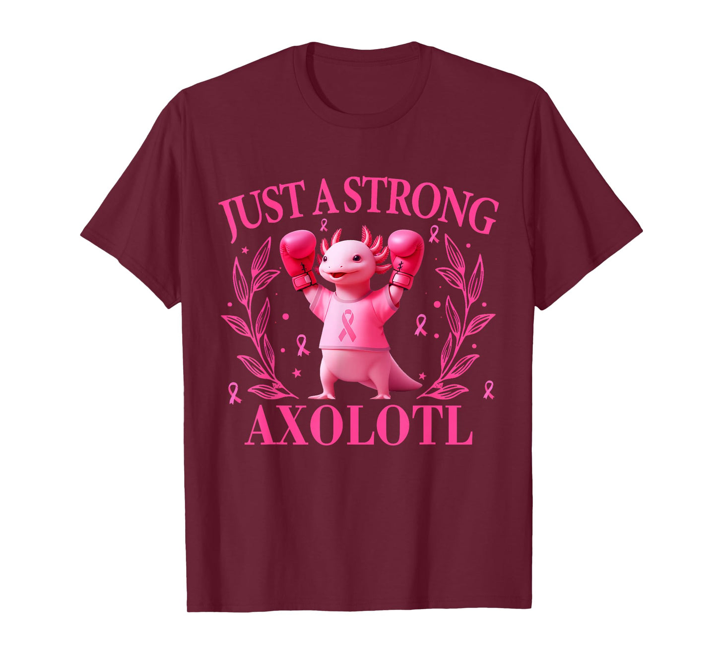 In October Just A Strong Axolotl Breast Cancer Awareness T-Shirt